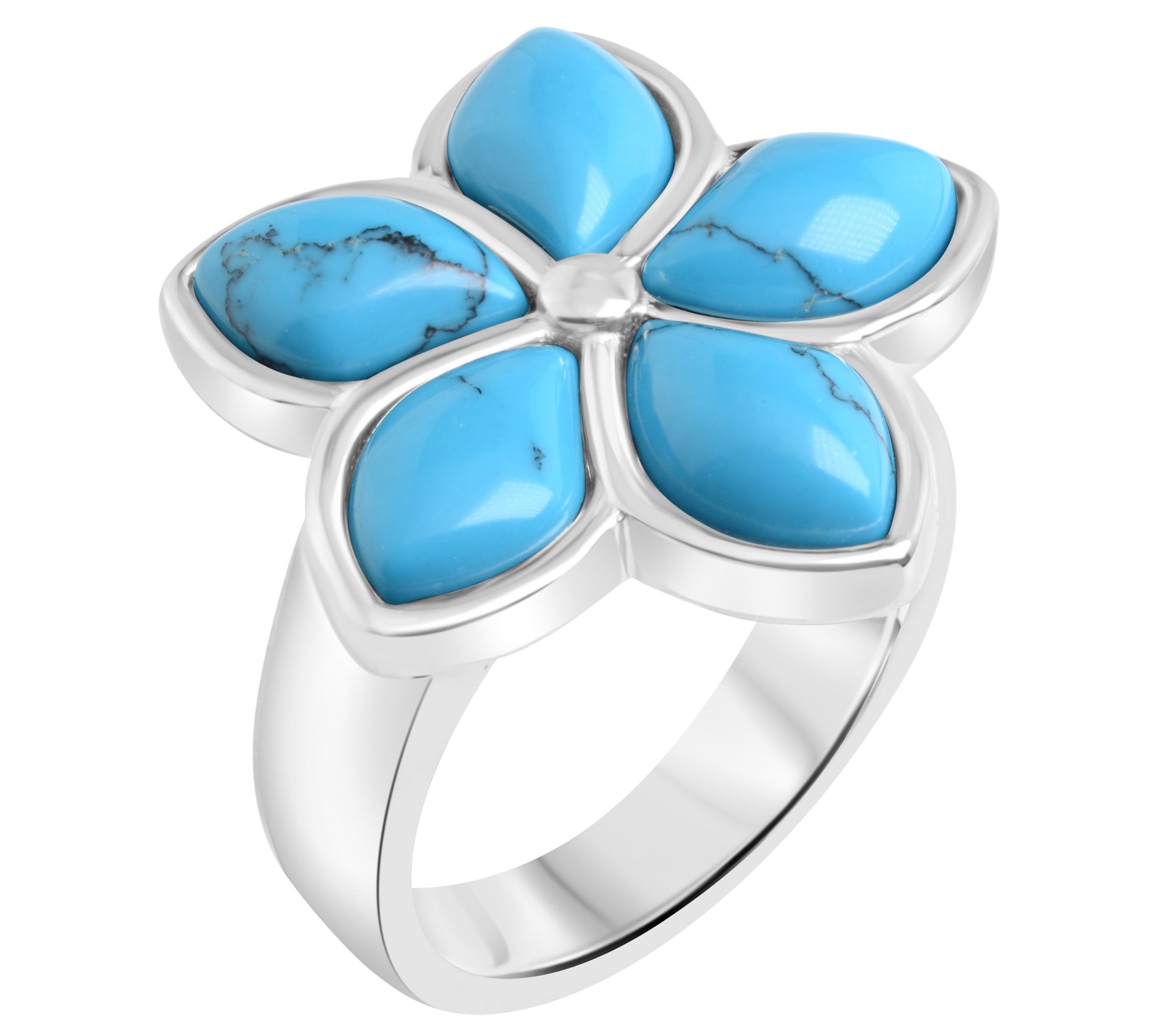 Steel by Design Howlite Flower Ring