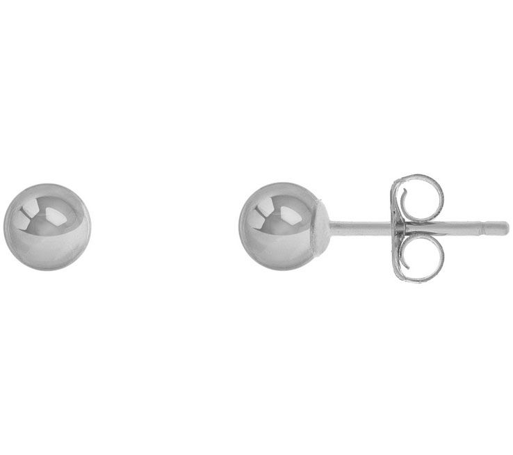 Sterling Silver 4mm Polished Ball Stud Earring - QVC.com