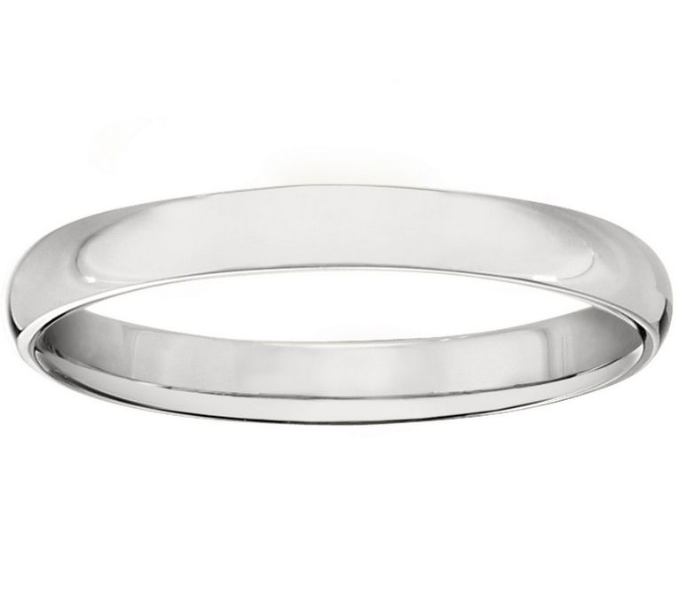 Women's Platinum 3mm Half Round Wedding Band - QVC.com