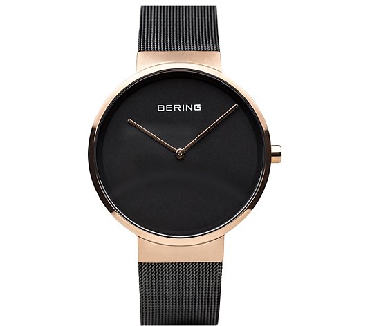 Bering Unisex Rosetone IP-Plated Milanese Bracelet Watch