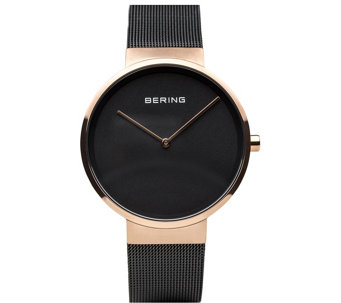 Bering Unisex Rosetone IP-Plated Milanese Bracelet Watch - J387989
