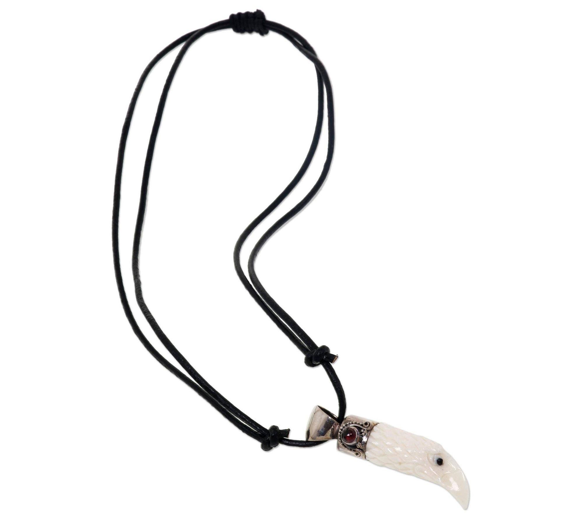 Novica Artisan Crafted Sterling Men's &Bone Necklace