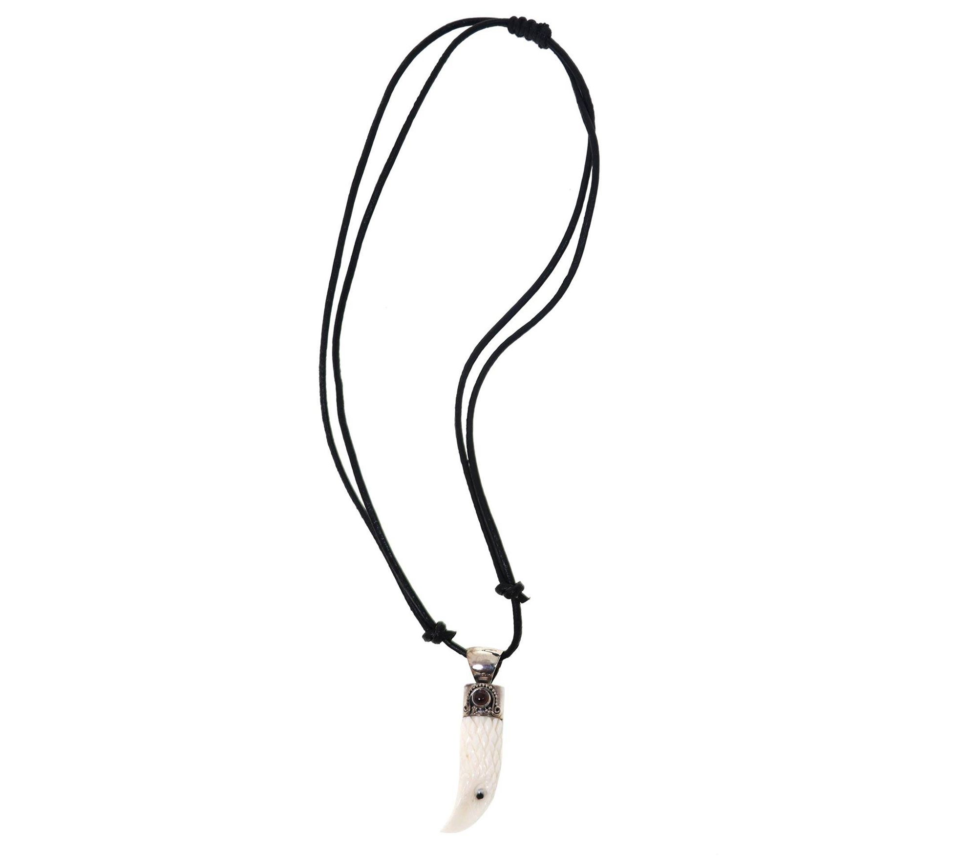Novica Artisan Crafted Sterling Men's &Bone Necklace