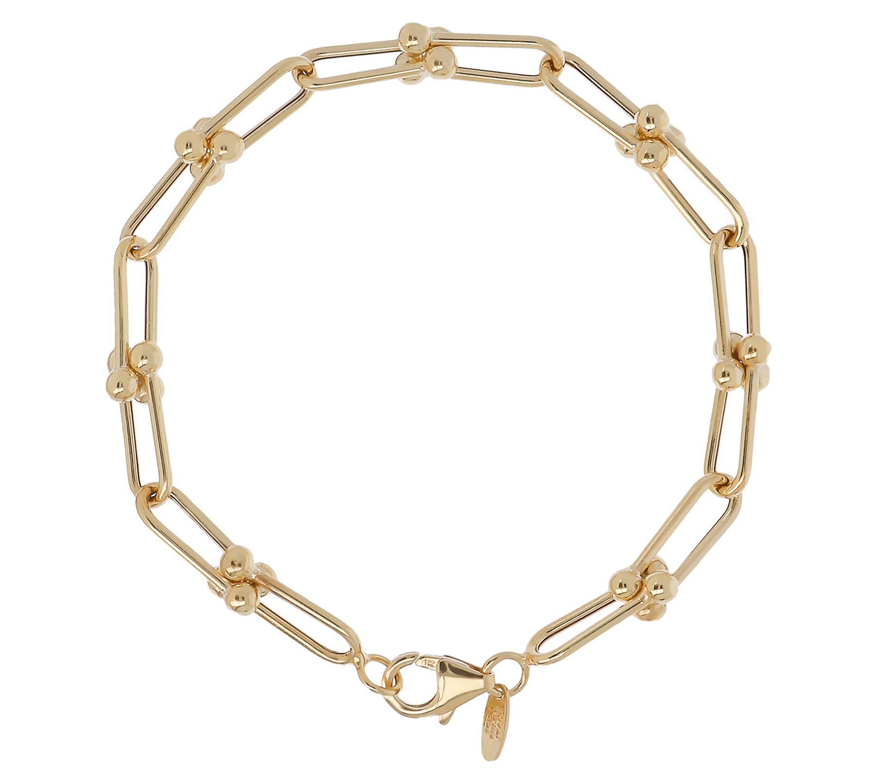 Italian Gold 7" Polished Fancy Link Bracelet, 1 0K 3.9g