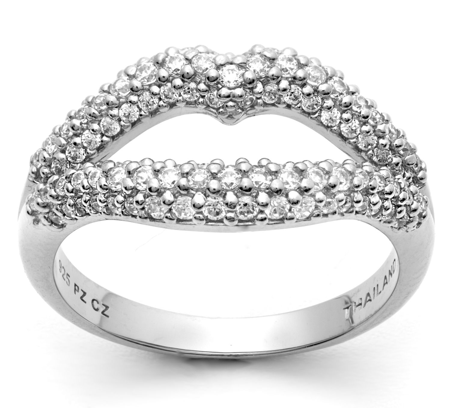 Diamonique 3.25 cttw Lips Ring, Sterling Silver