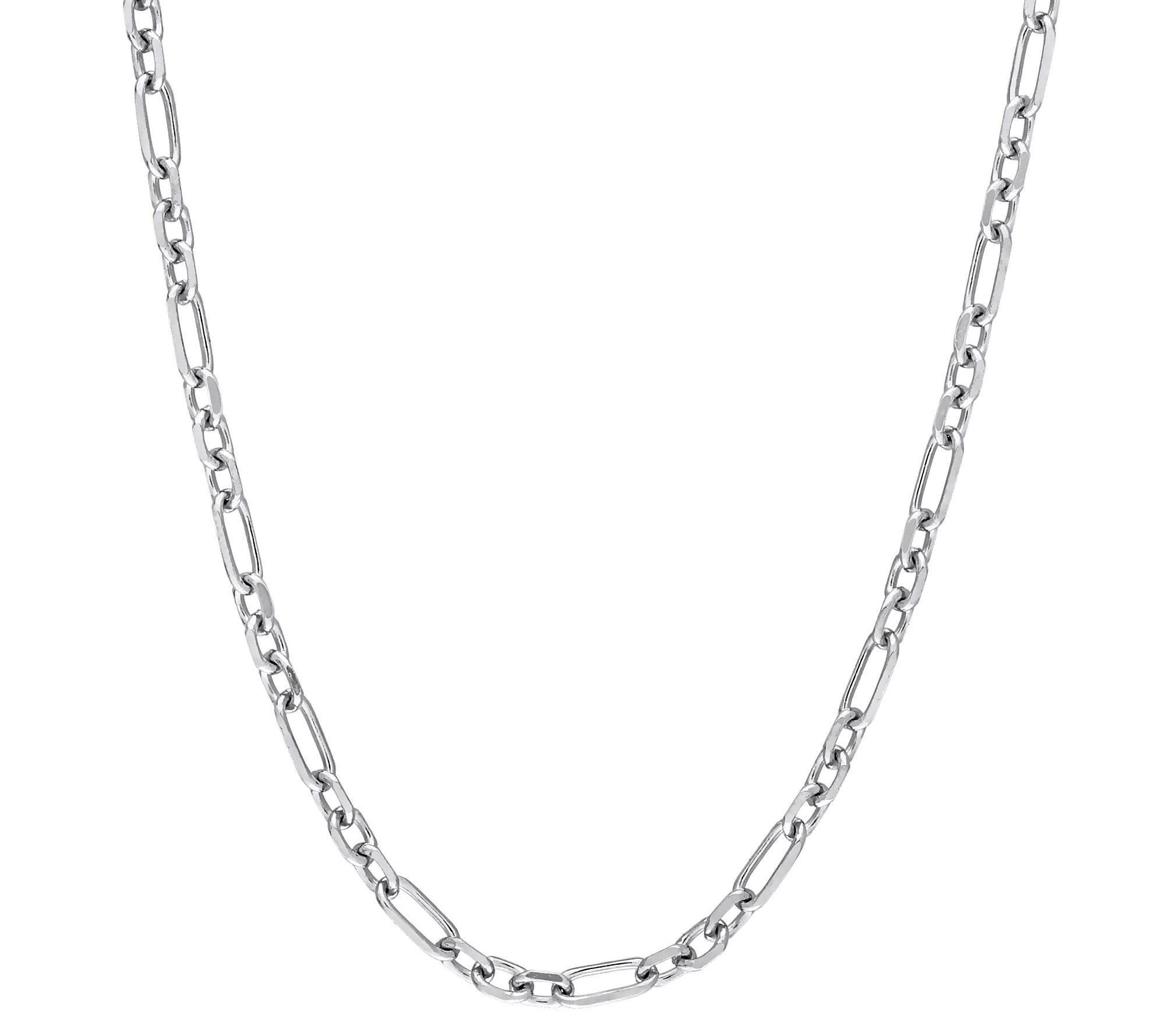 18" Diamond Cut Figaro Chain Necklace, Sterling
