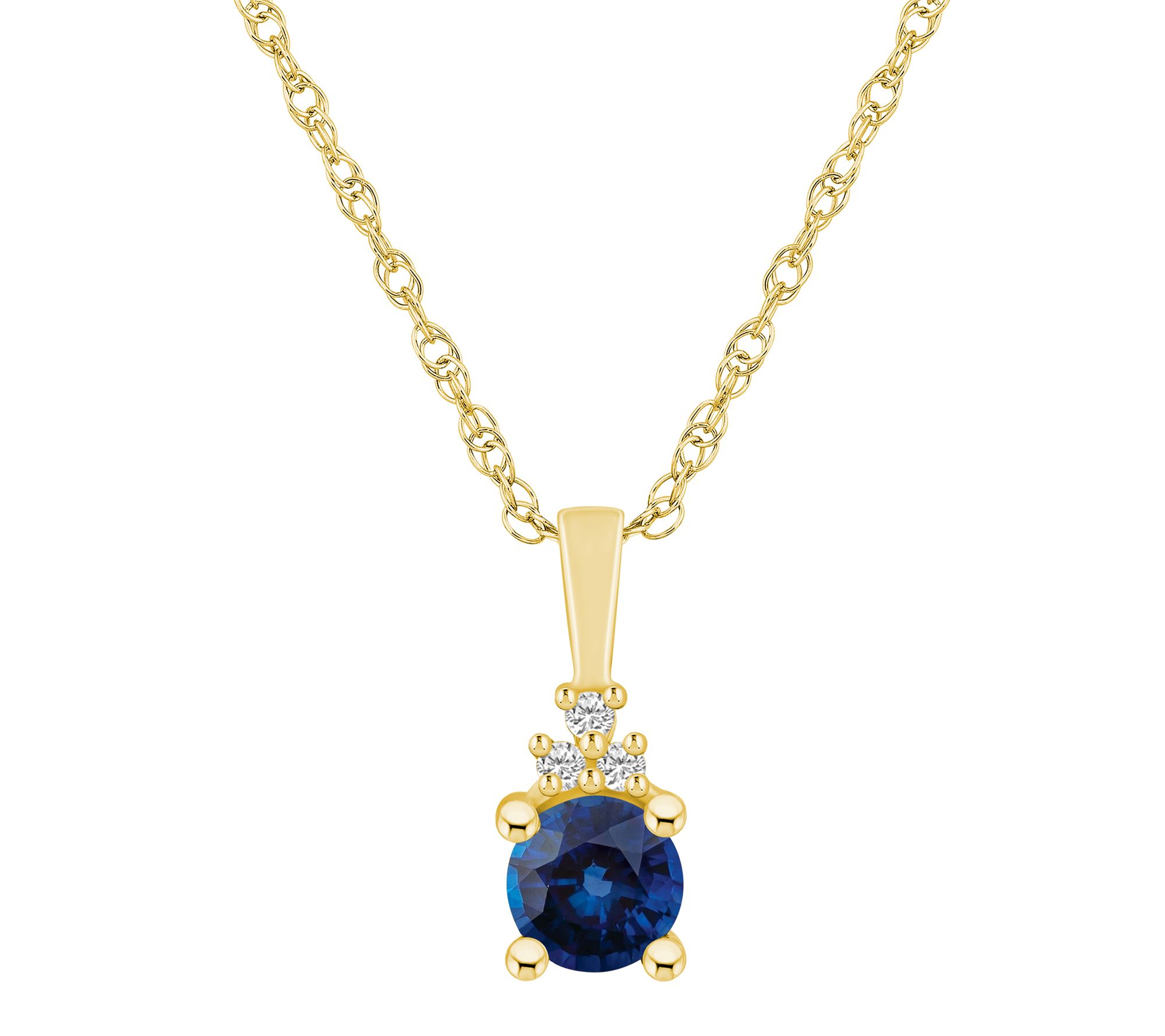 Affinity Gems Round Gemstone & Diamond Pendant, 14K Gold