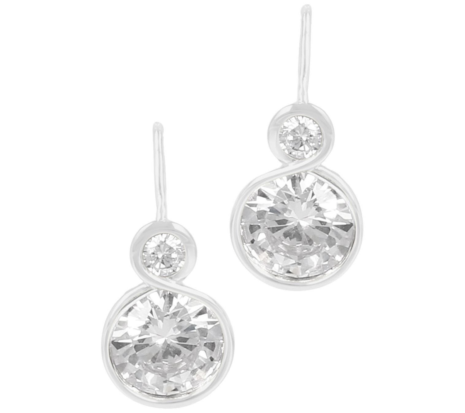 Diamonique 8.50 cttw Double Drop Earrings, Ster ling Silver