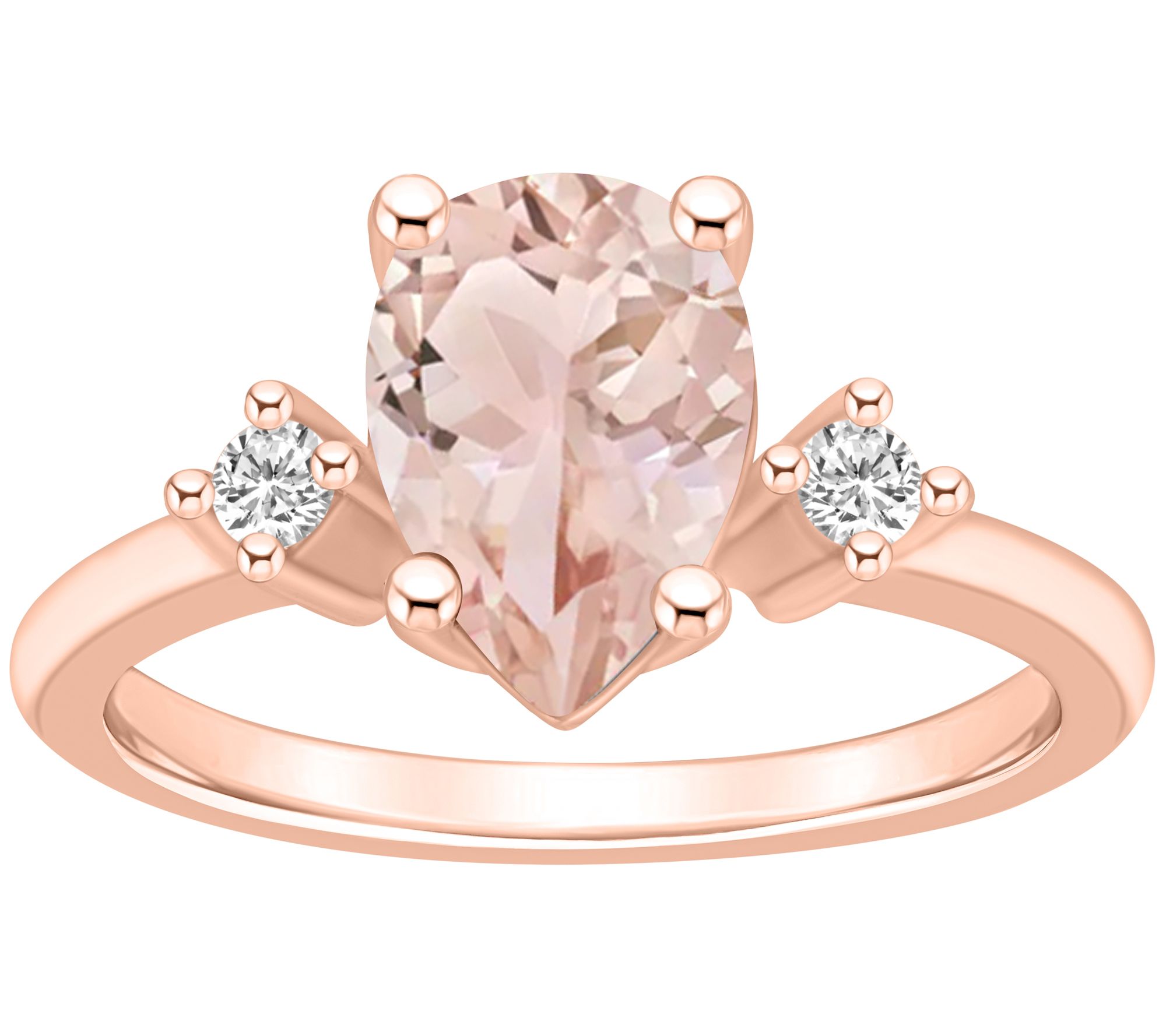 Affinity Gems Pear Morganite & Diamond Accent R ing, 14K Gold