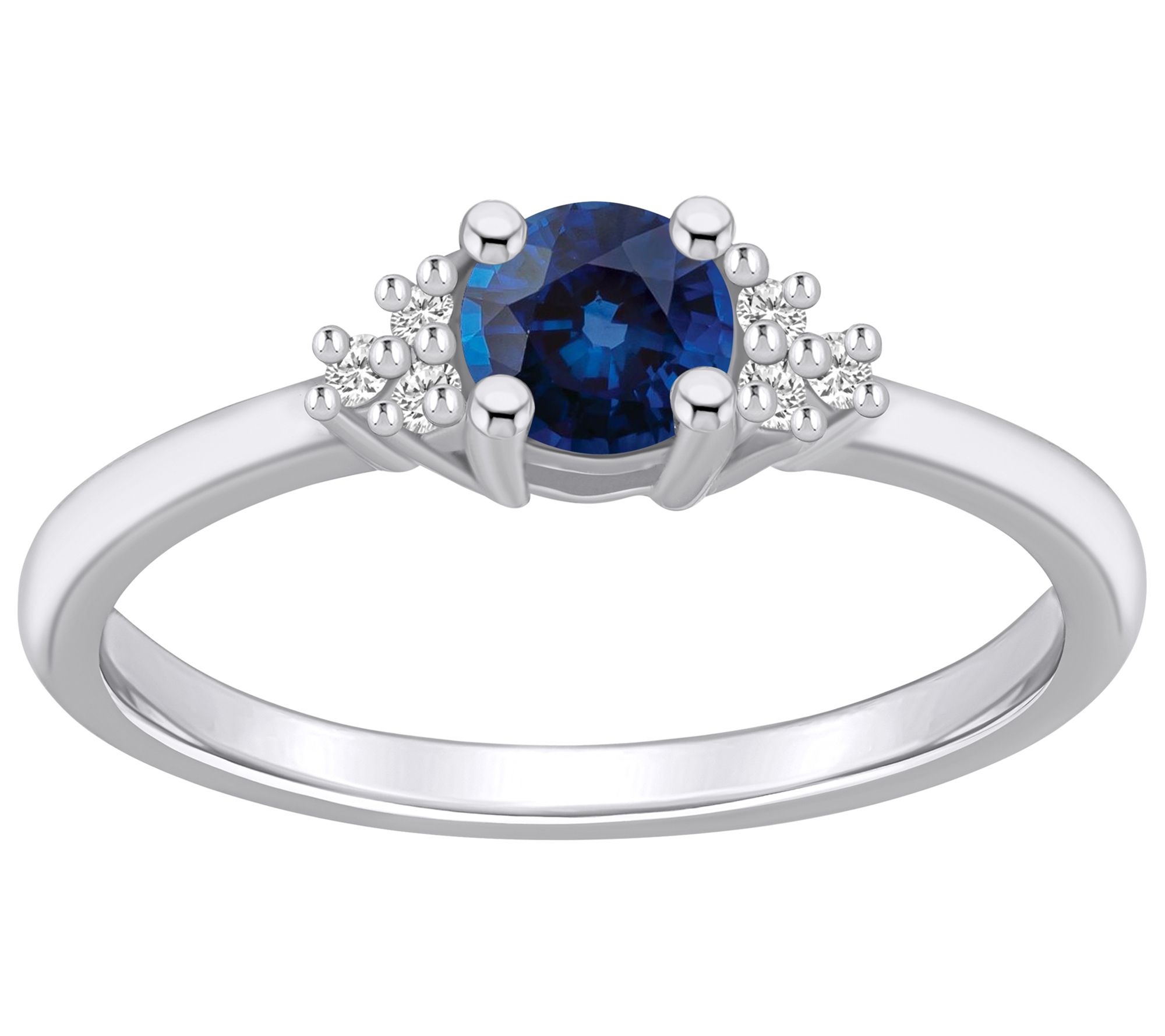 Affinity Gems Round Cut Gemstone & Diamond Ring, 14K Gold