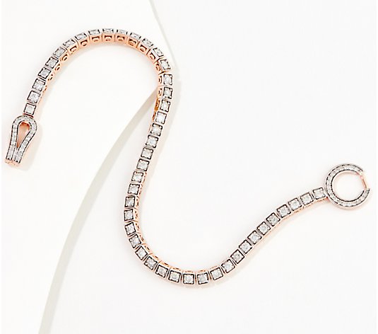 "As Is"Affinity Diamonds Fold- Over Clasp Tennis Bracelet 14K