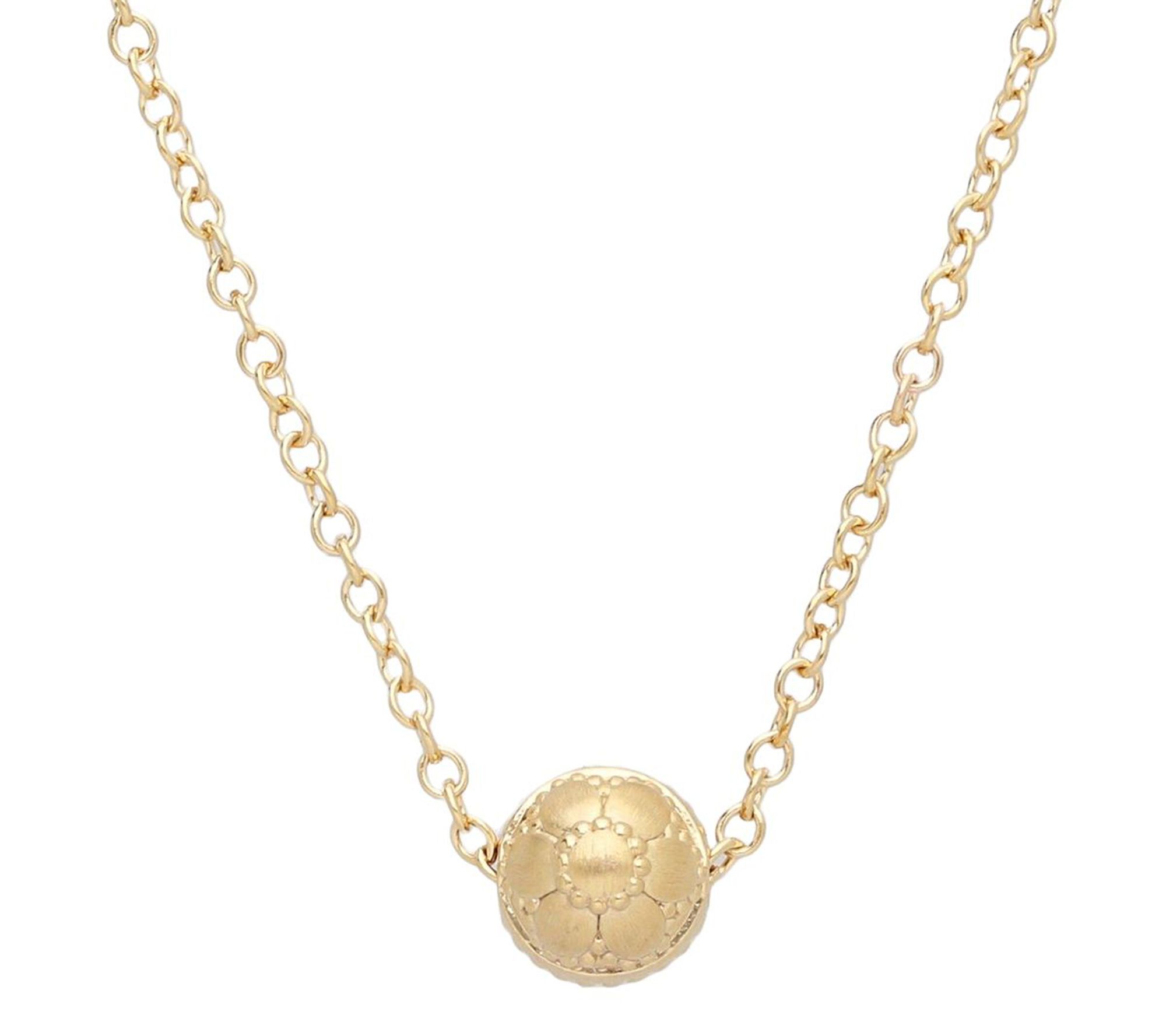 Elyse Ryan Sterling Silver Floral Bead Necklace