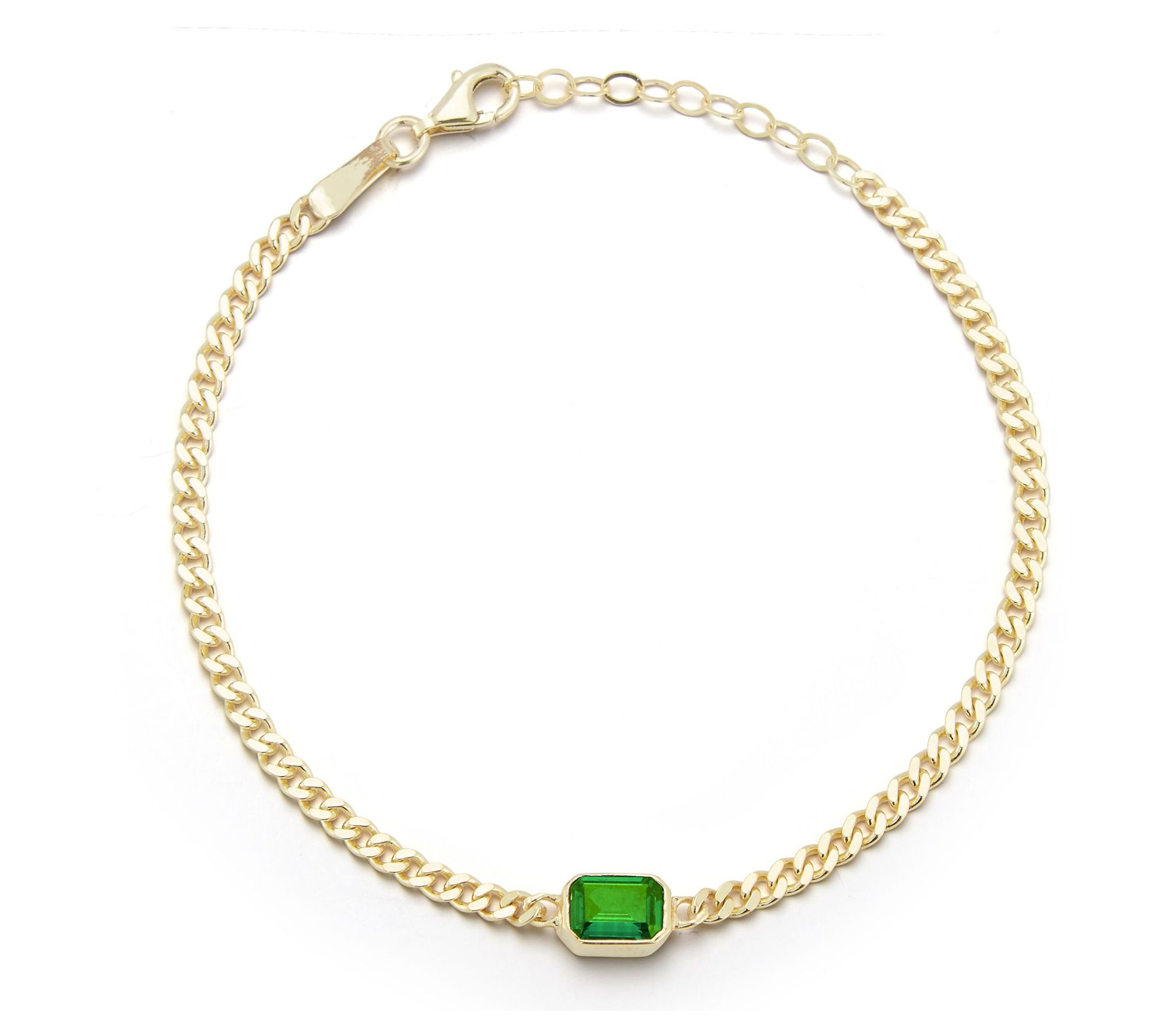 Sterlina Silver Simulated Diamond Bracelet, 14KGold Plated