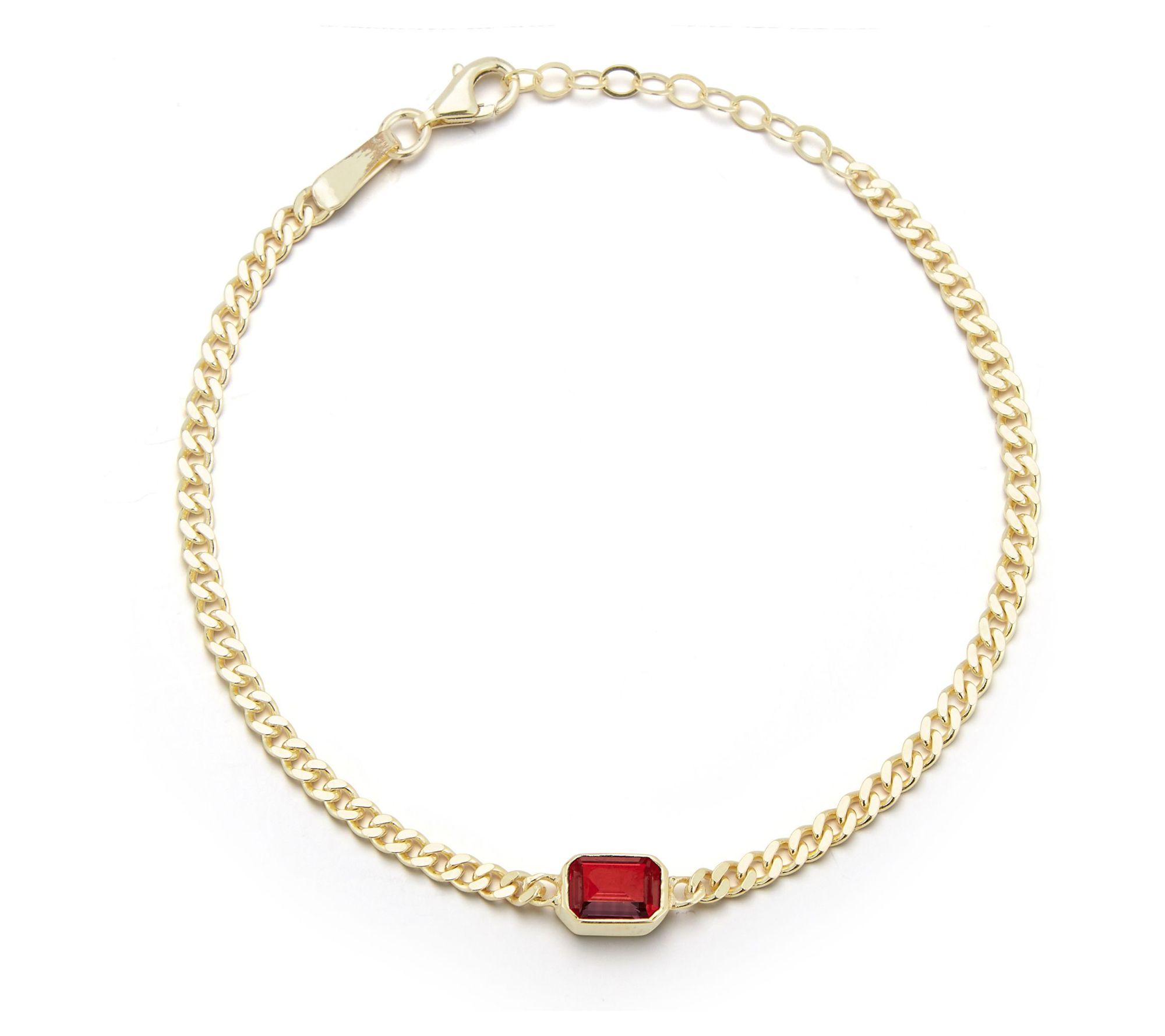 Sterlina Silver Simulated Diamond Bracelet, 14KGold Plated