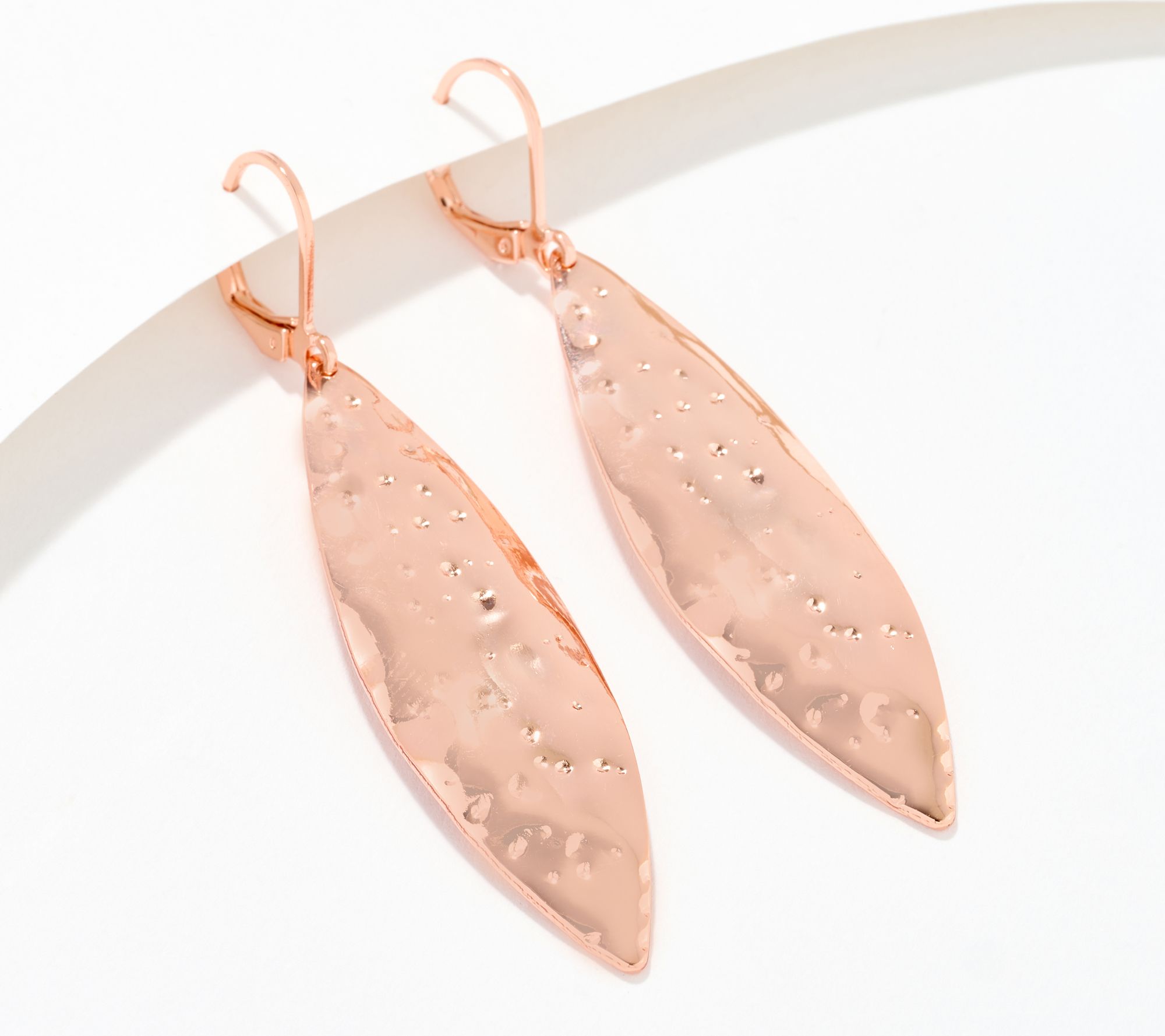Joan Rivers Hammered Spear-Shaped Leverback Earrings