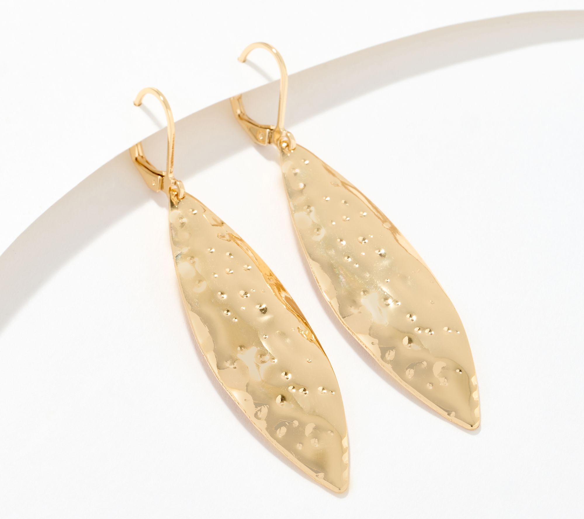 Joan Rivers Hammered Spear-Shaped Leverback Earrings