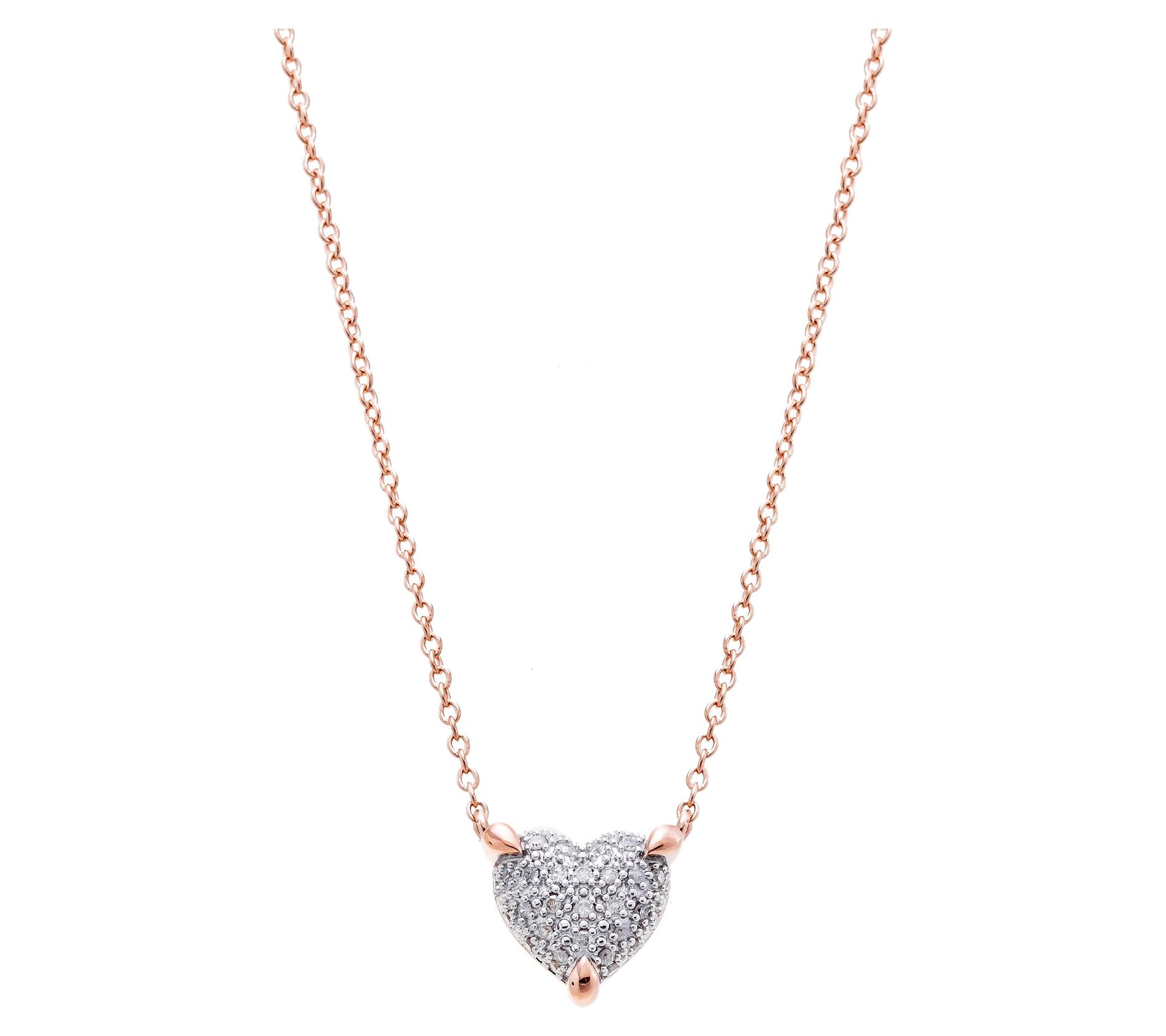 Affinity Diamonds Two-Tone Heart Necklace, 14KRose Plated