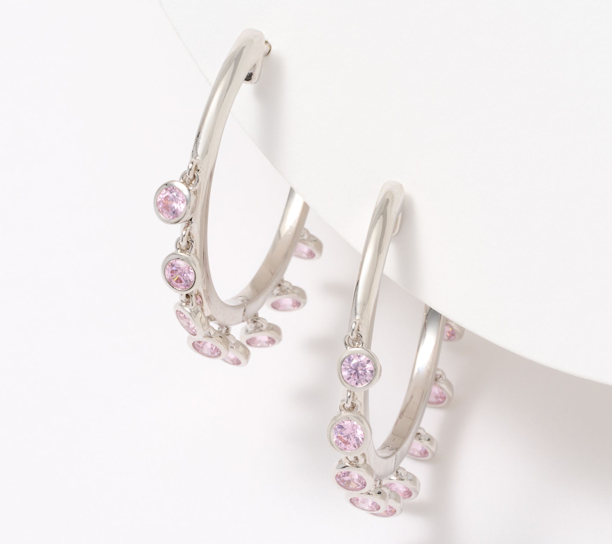 Diamonique x Kathy Levine Fringe Hoop Earrings, Sterling Silver