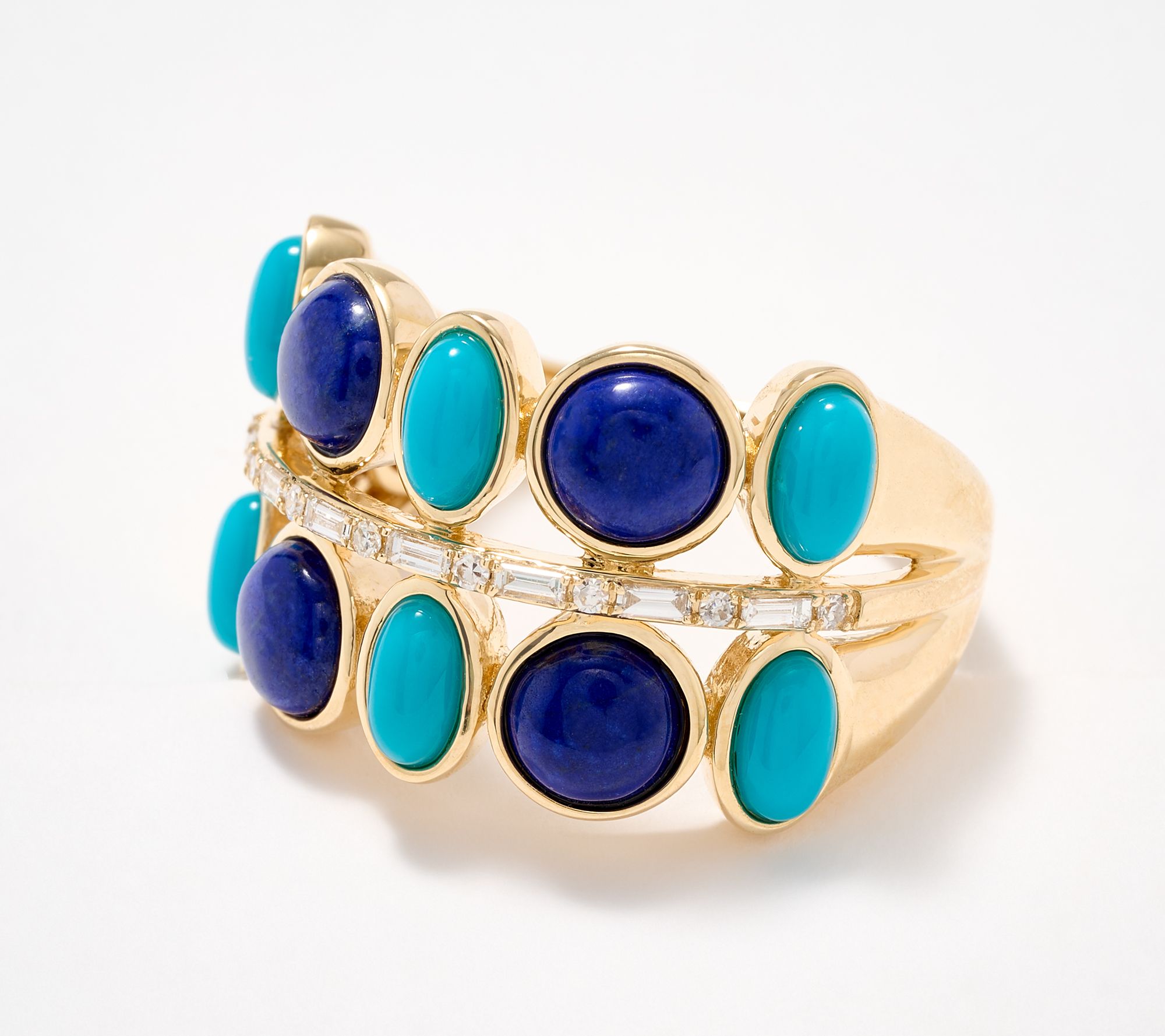 Effy Lapis and Turquoise Gemstone Band Ring, 14K Gold