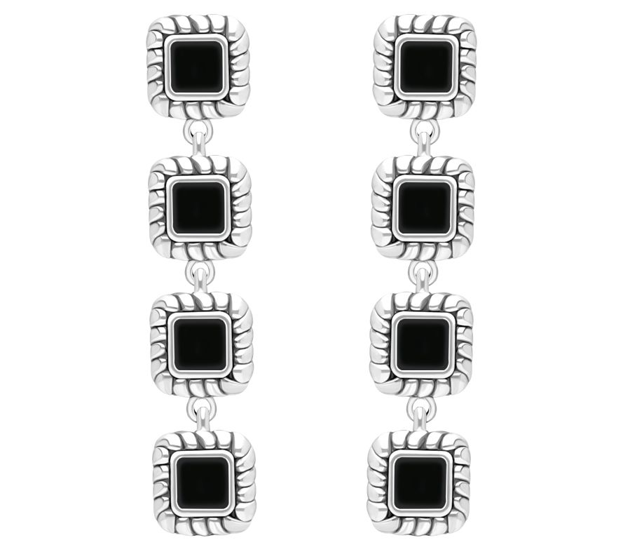 Tiffany Kay Studio Sterling Silver Onyx Dangling Earrings