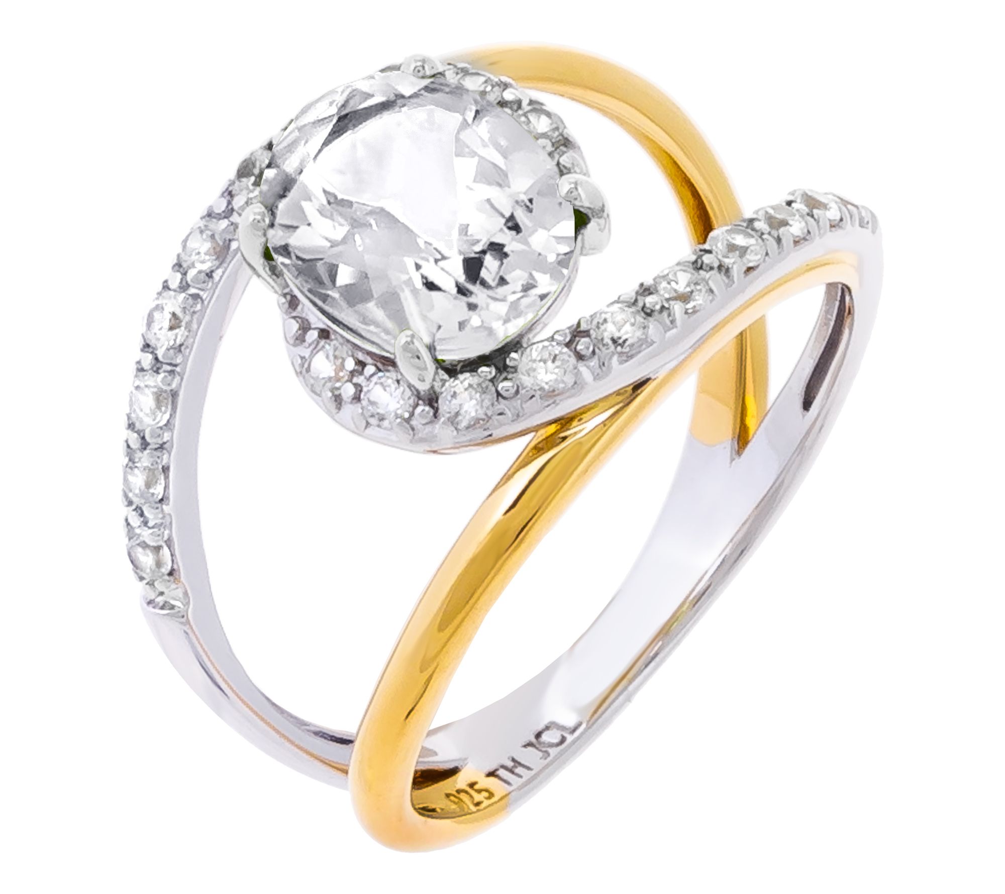 Affinity Gems Two-Toned Gemstone Wrap Ring, Sterling