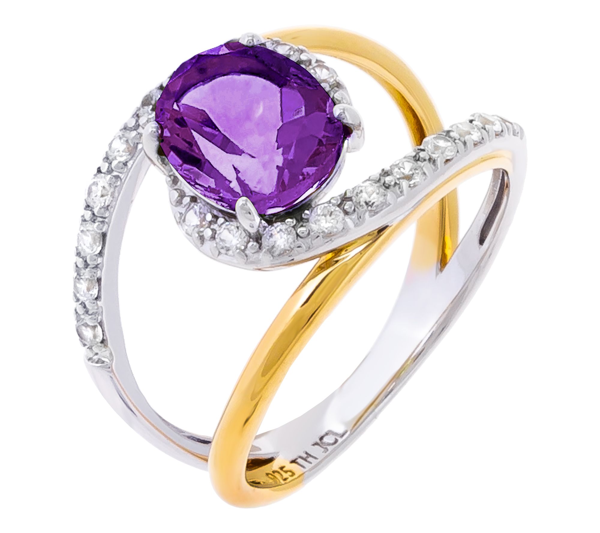 Affinity Gems Two-Toned Gemstone Wrap Ring, Sterling