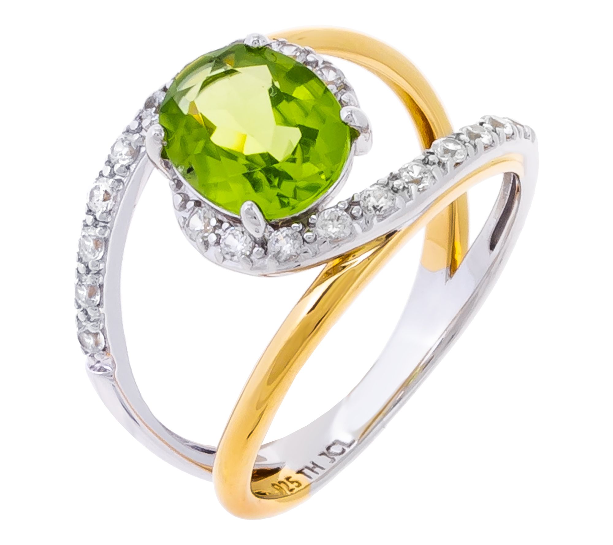Affinity Gems Two-Toned Gemstone Wrap Ring, Sterling