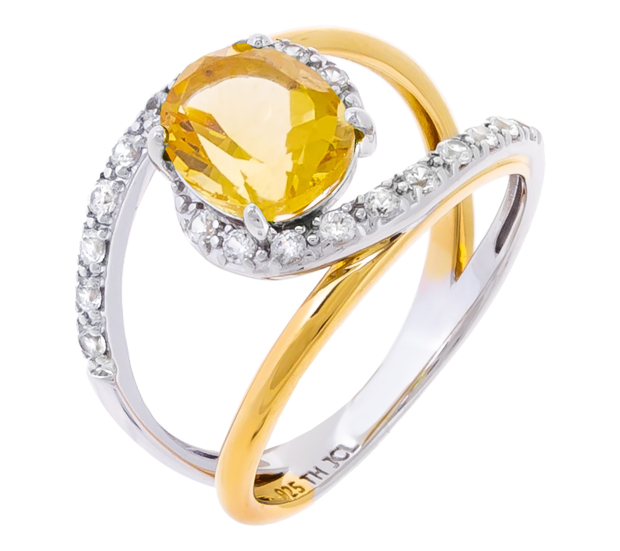 Affinity Gems Two-Toned Gemstone Wrap Ring, Sterling