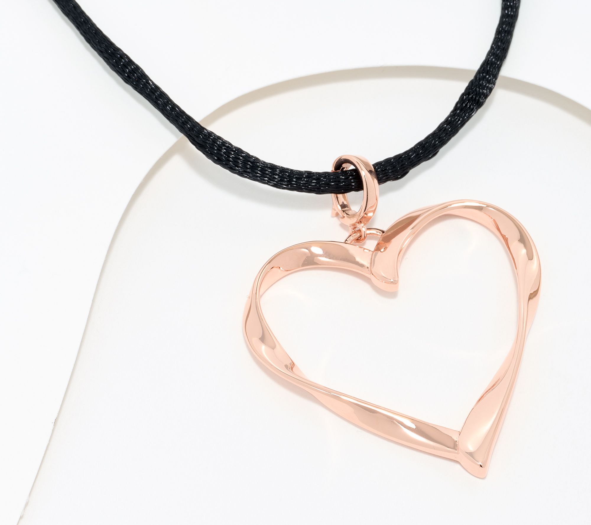 Christian James by Scott Grimes 14K Rose Clad 2" Ripple Heart Necklace