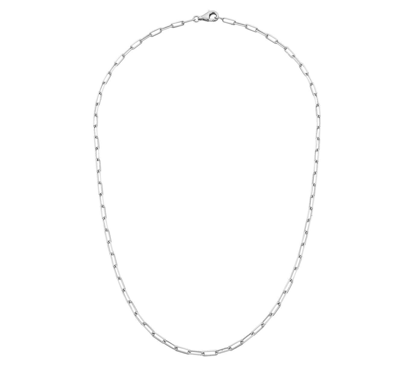 Silver Style 2.8mm Solid Paperclip Chain Necklace, Sterling