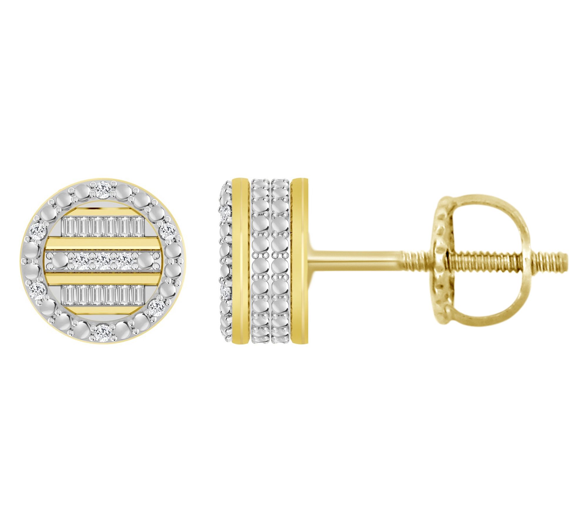 Men's Diamond Accent Classic Stud Earrings, 10KGold