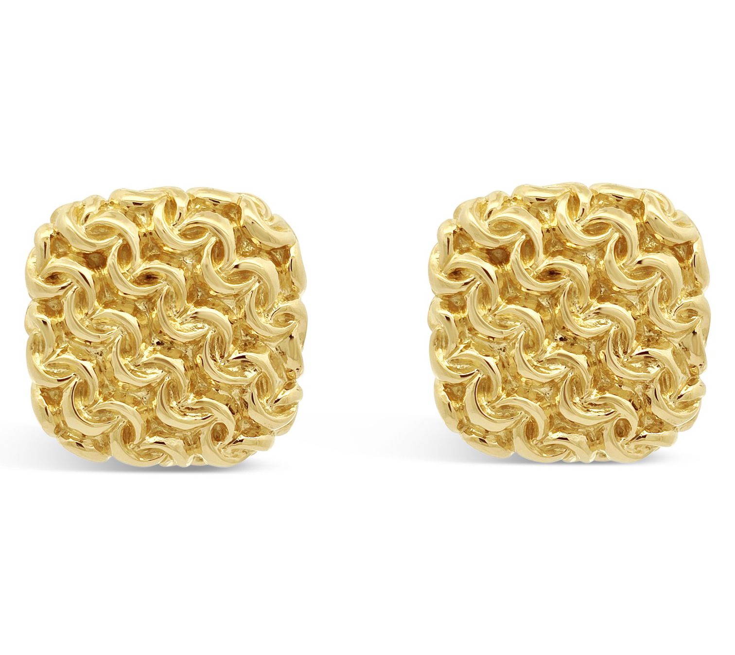Tiffany Kay Studio 14K Clad Square Purl Knit Stud Earrings