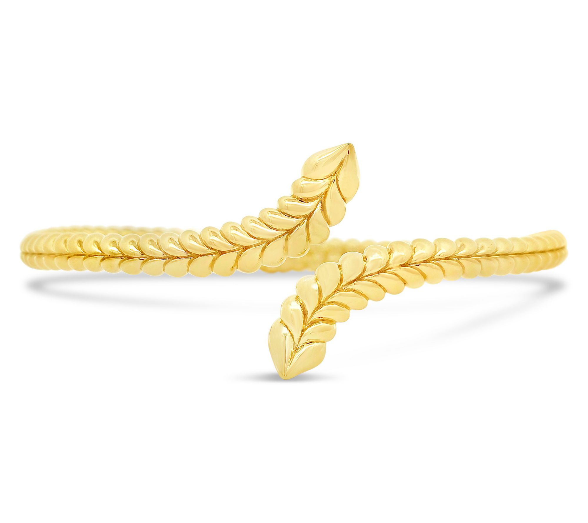 Tiffany Kay Studio 14K Gold Clad Bypass Herringbone Cuff