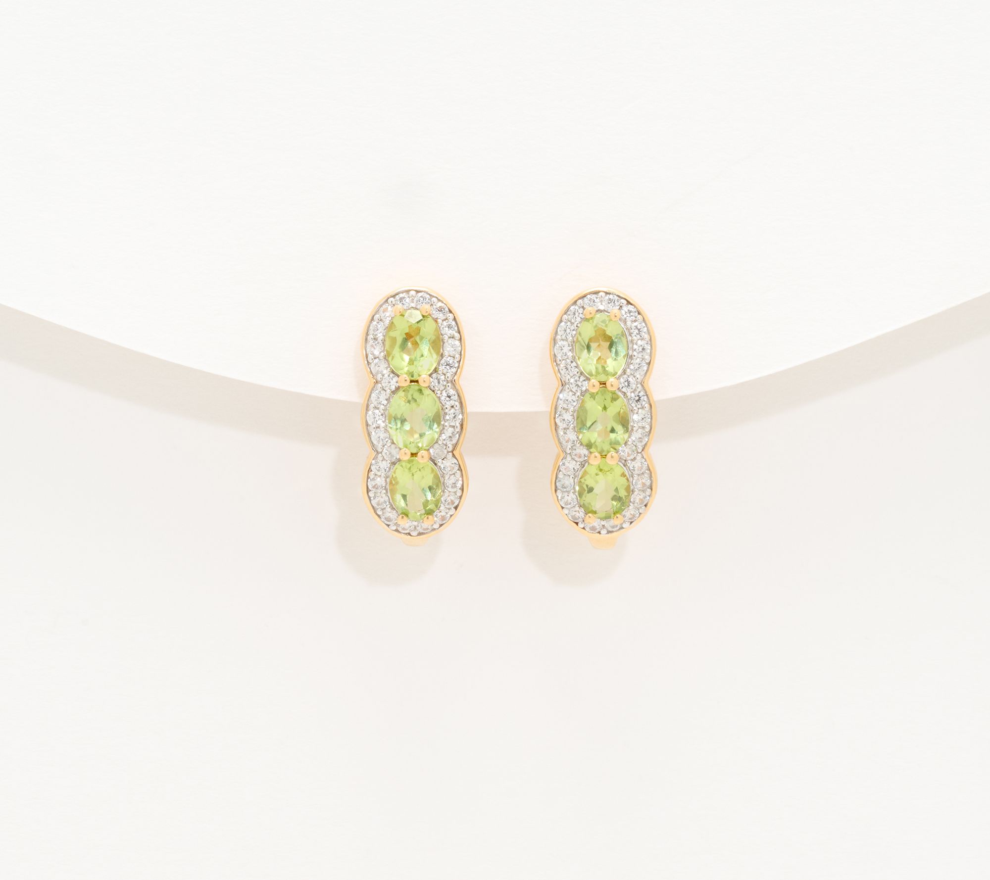 Affinity Gems 5-Stone Gemstone & White Zircon J Hoops