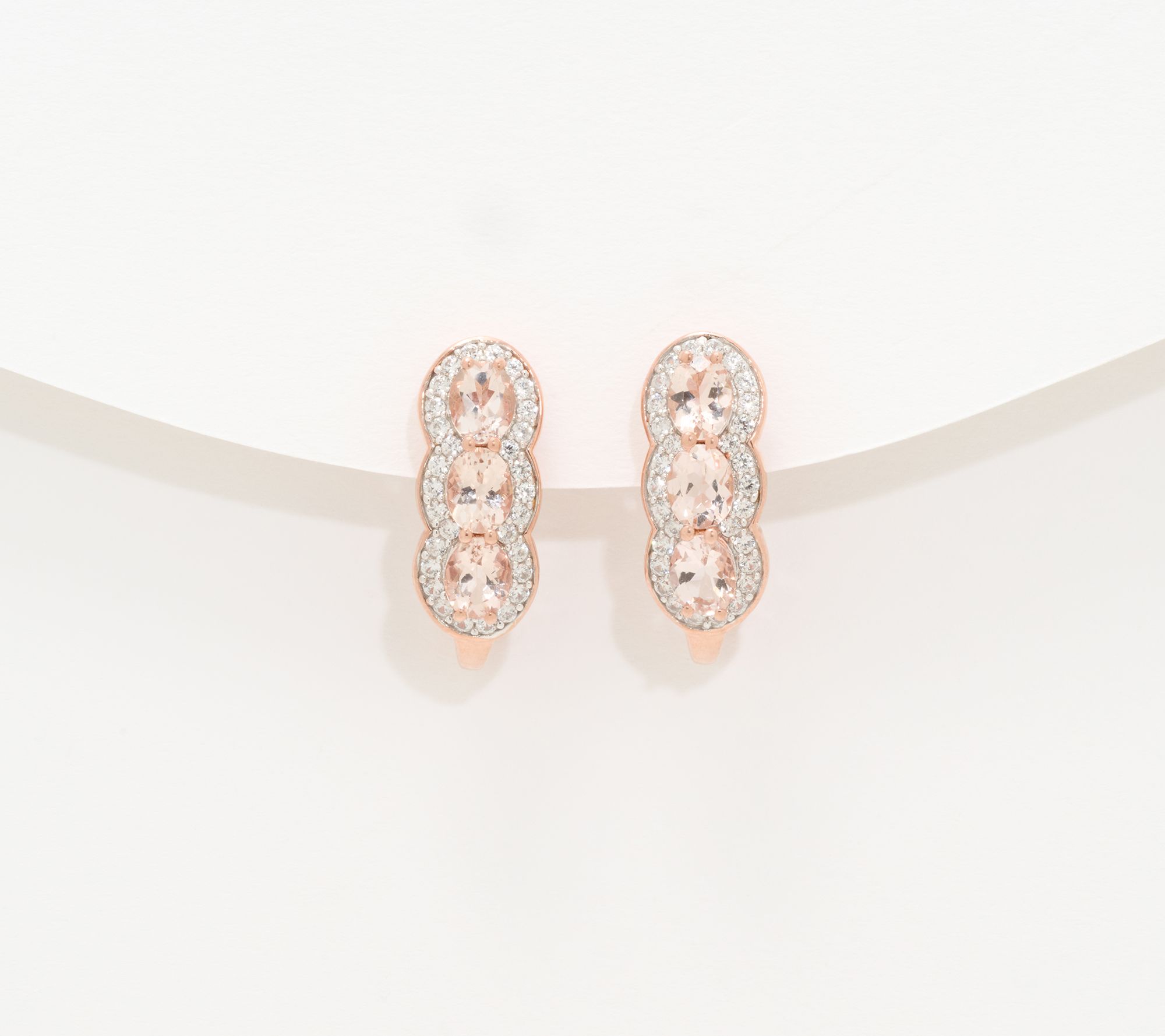 Affinity Gems Linear Design Gemstone & White Zircon J Hoops, Sterli