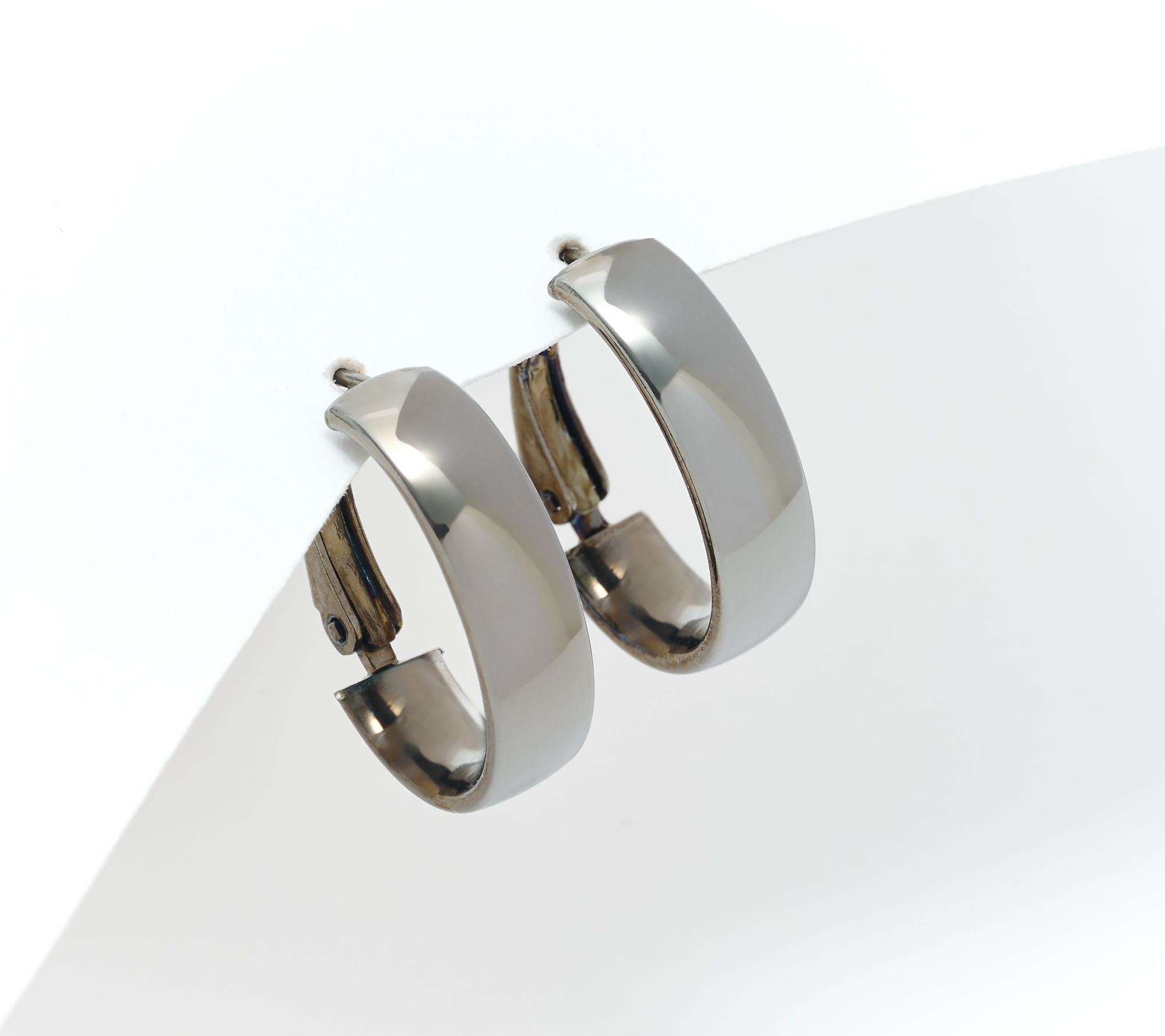 David Markstein Bronze Omega Back 3/4" Hoop Earrings
