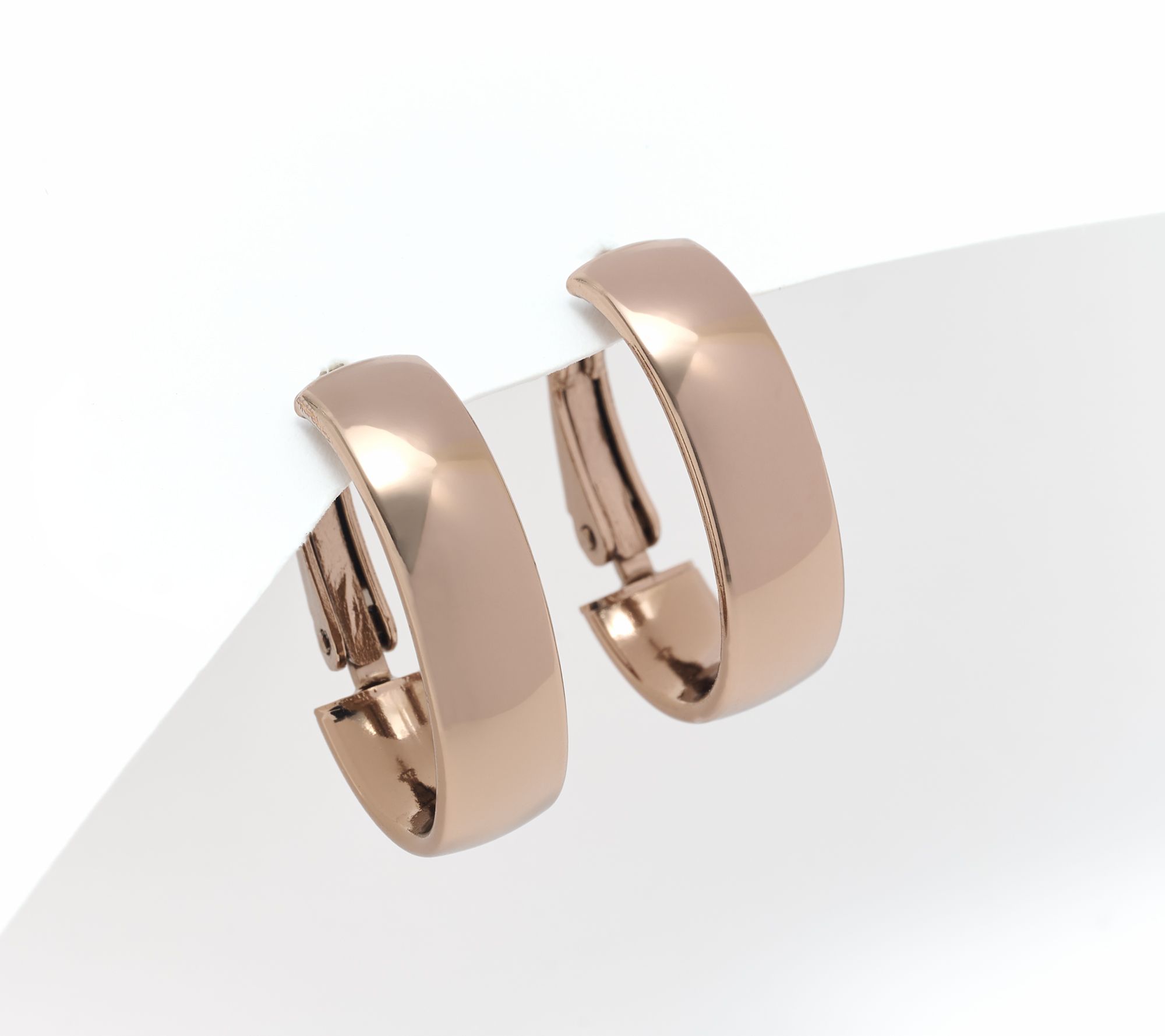 David Markstein Bronze Omega Back 3/4" Hoop Earrings