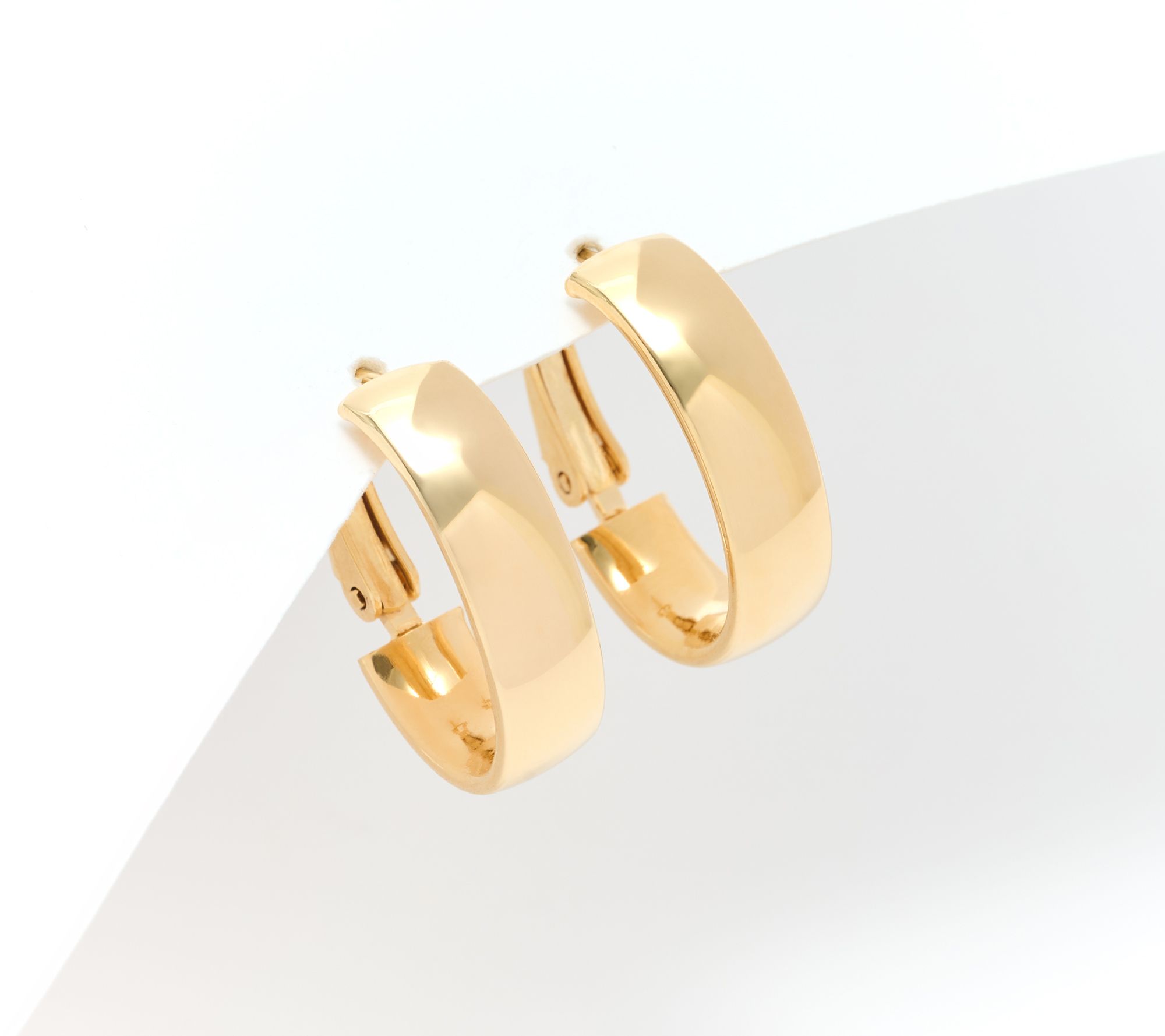 David Markstein Bronze Omega Back 3/4" Hoop Earrings