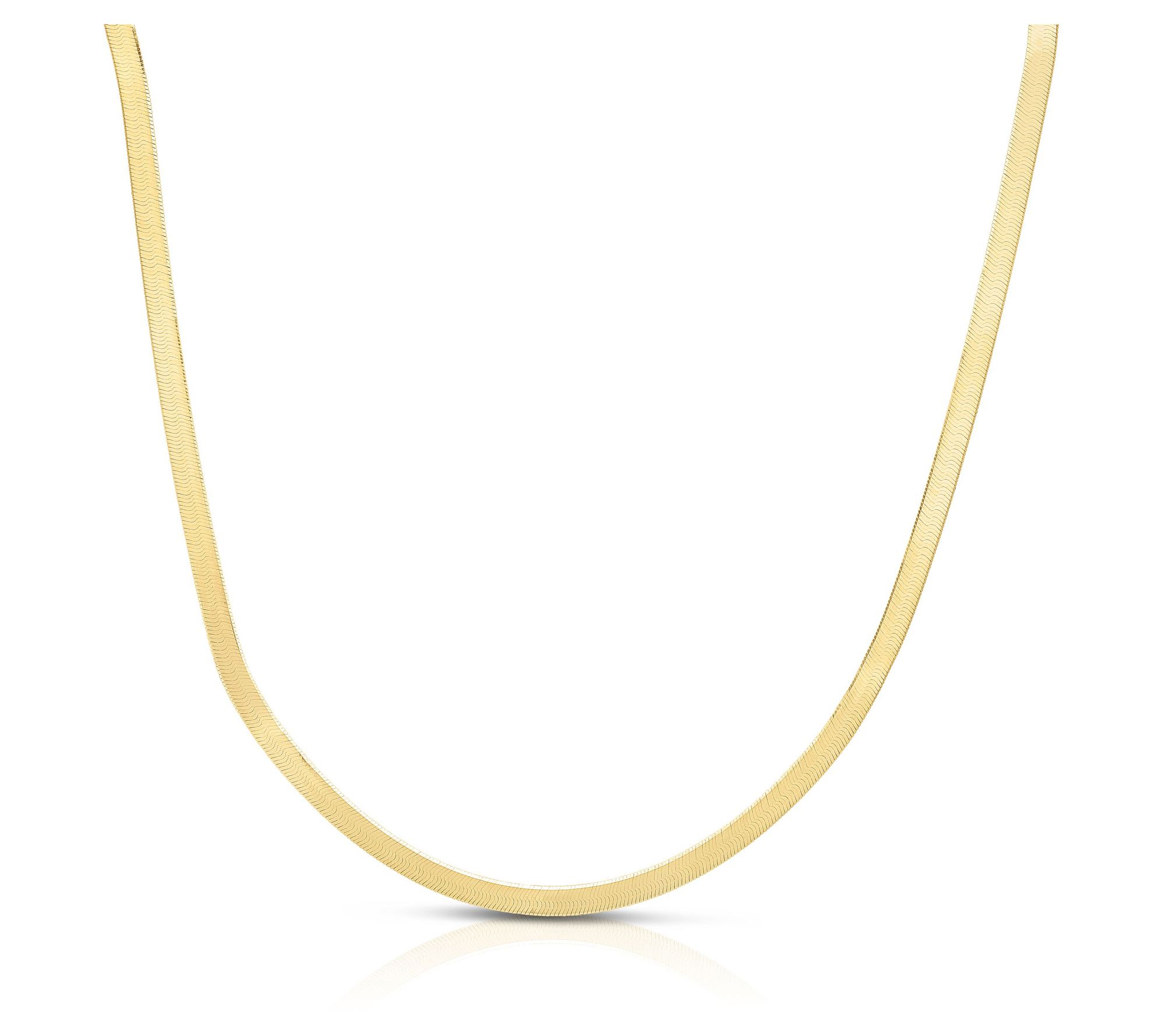 Imperial Herringbone 18" Necklace, 14K Gold