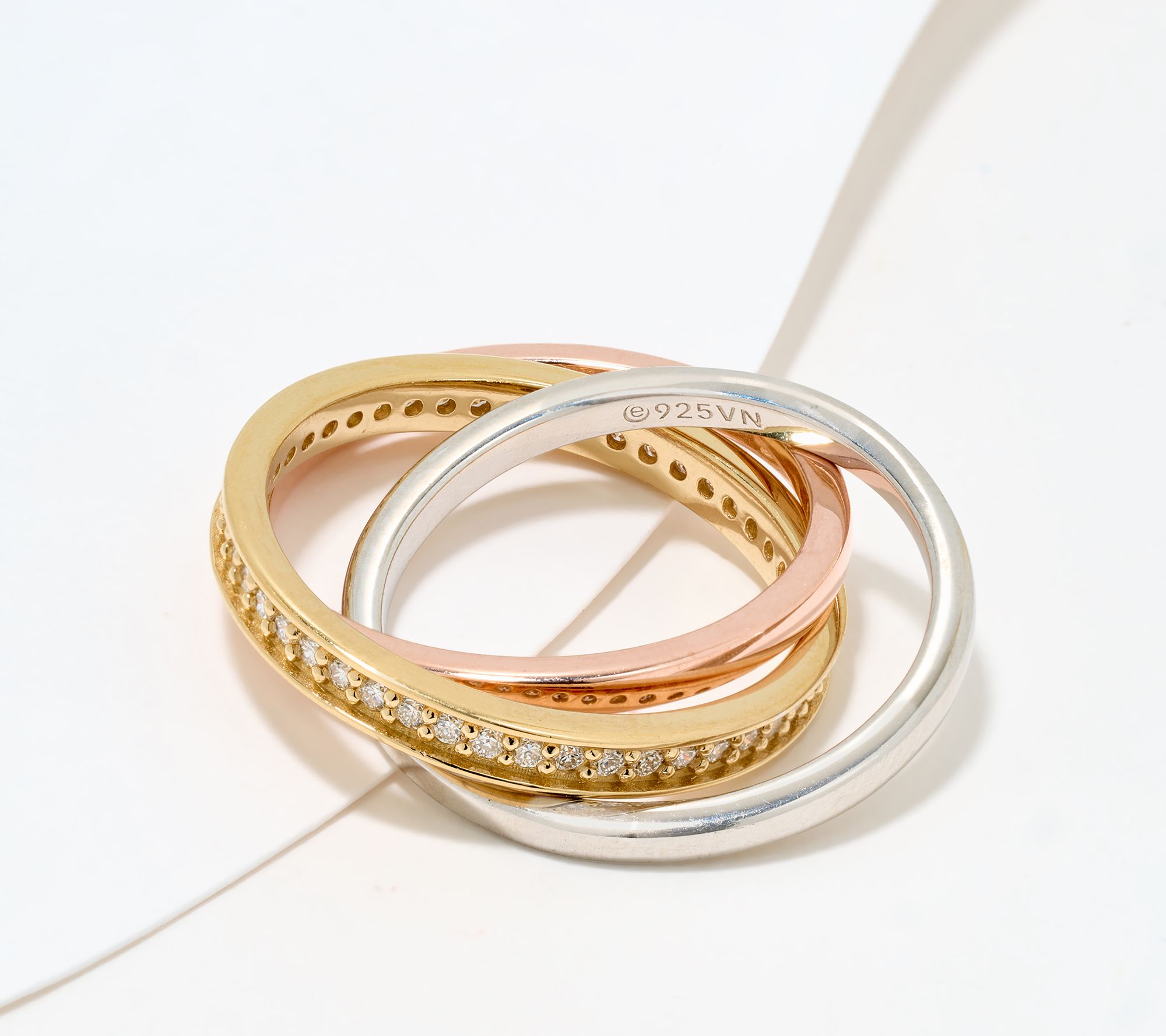 Fire Light Lab Grown Diamond Rolling Ring, Sterling Silver