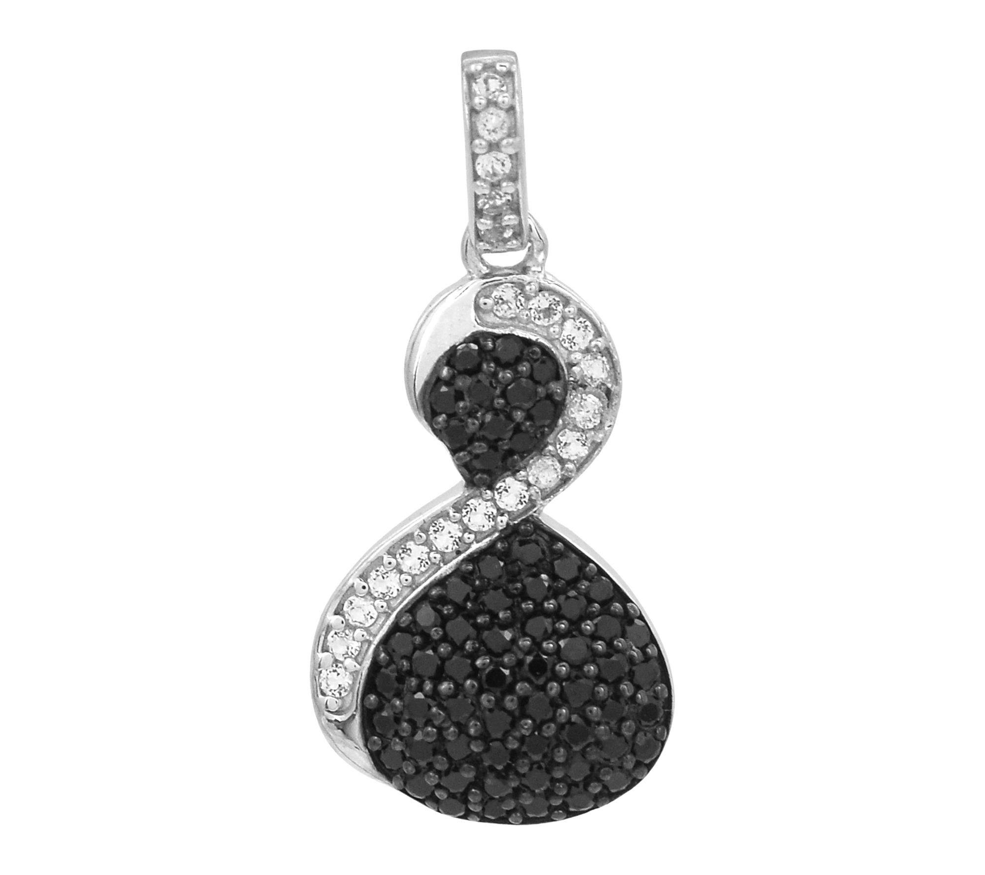 Affinity Gems Pave Black Spinel & Topaz Pendant, Sterling