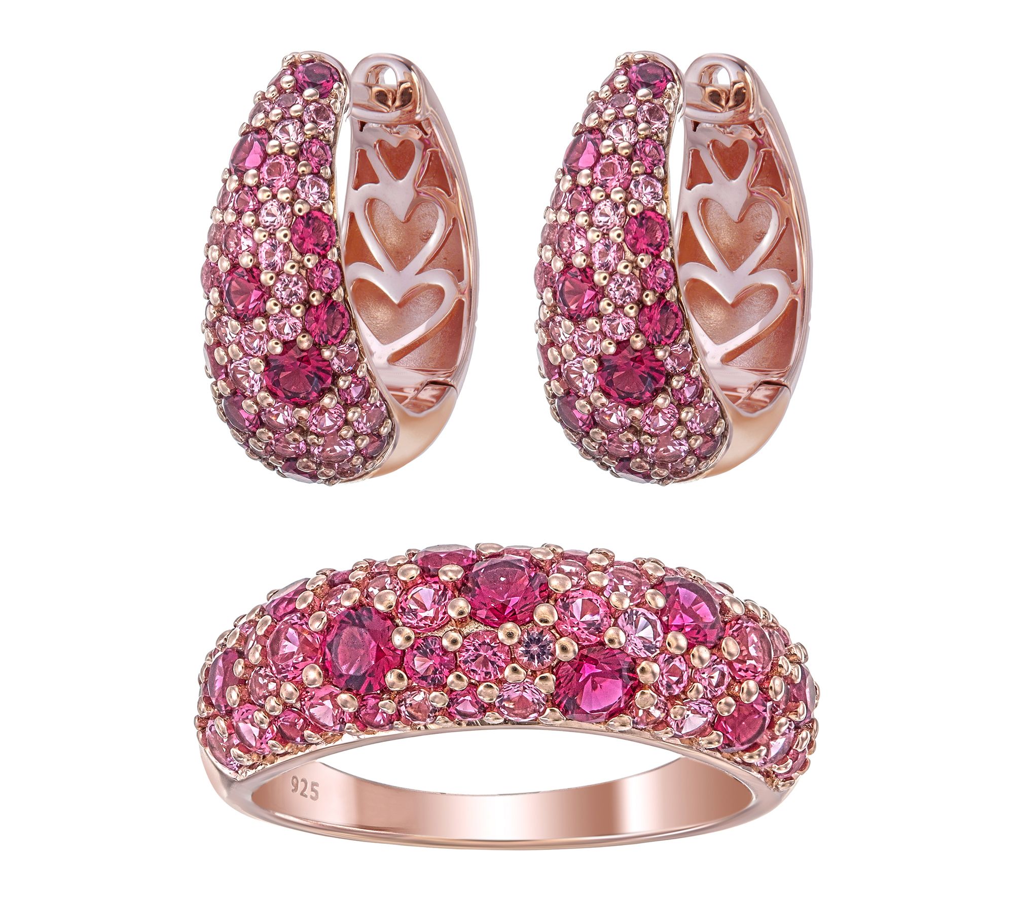 Diamonique x Jennifer Miller Ring & Earring Set, 14K Plated