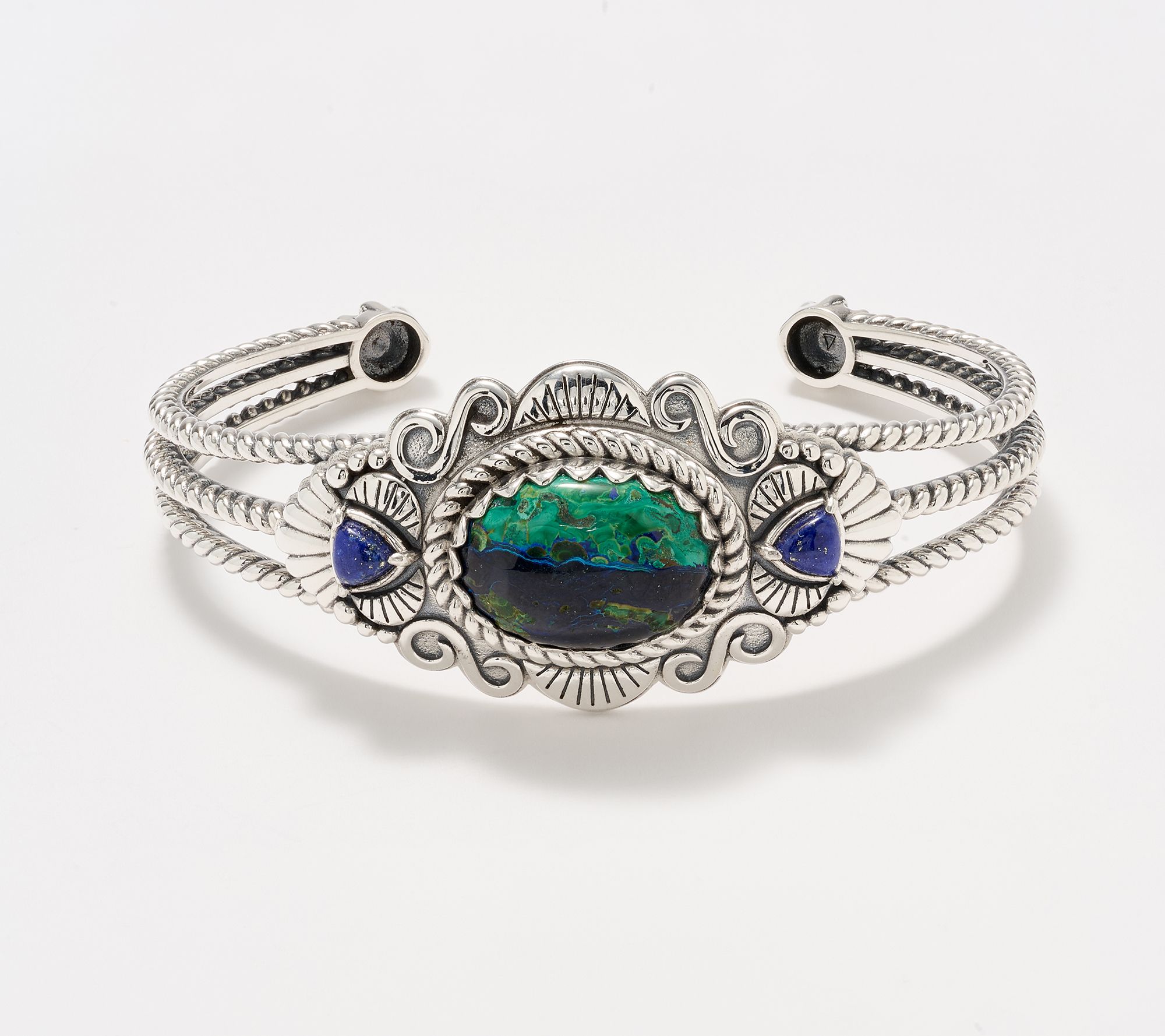 American West Sterling Oval & Trillion Gemstone Cuff