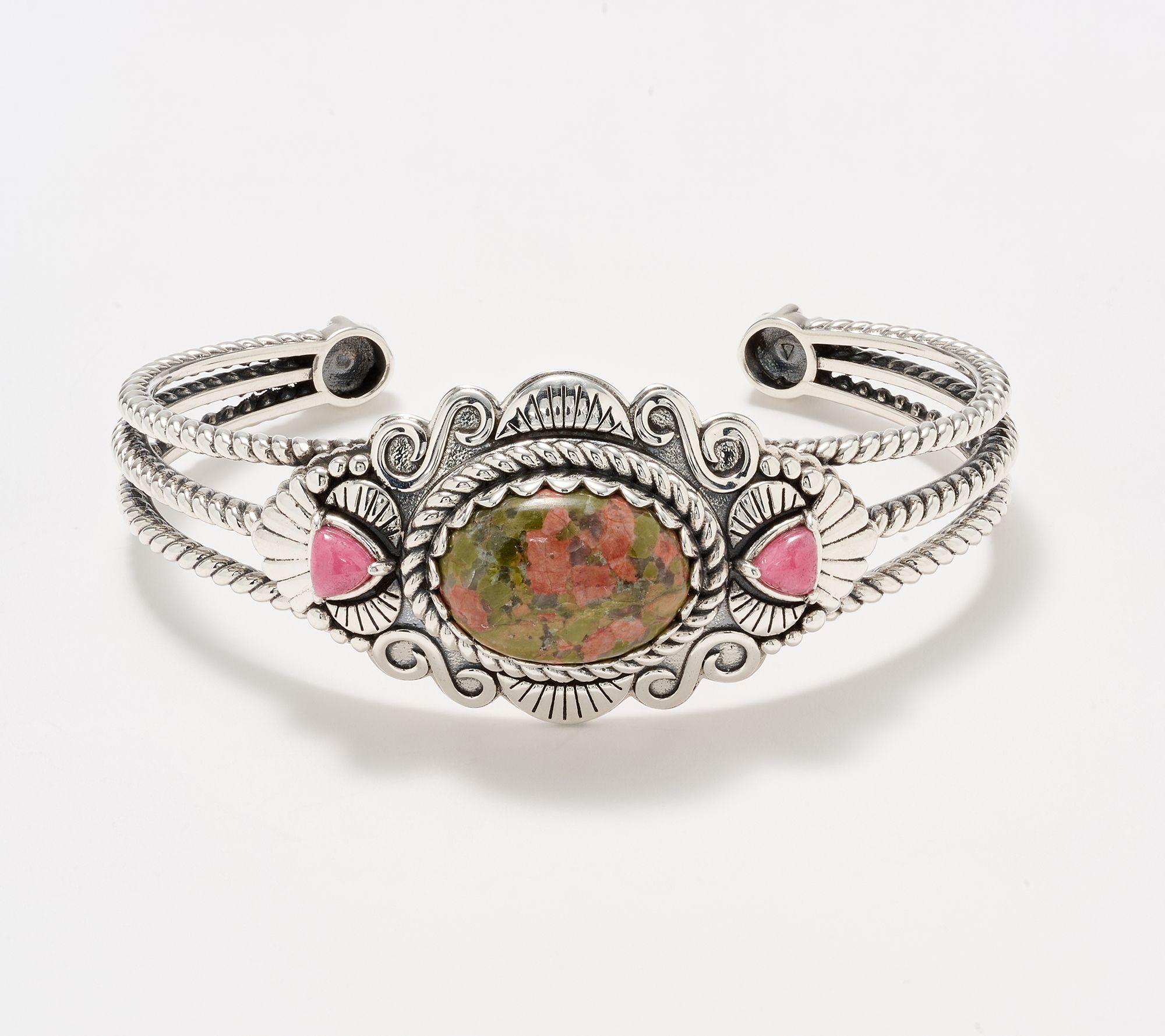 American West Sterling Oval & Trillion Gemstone Cuff