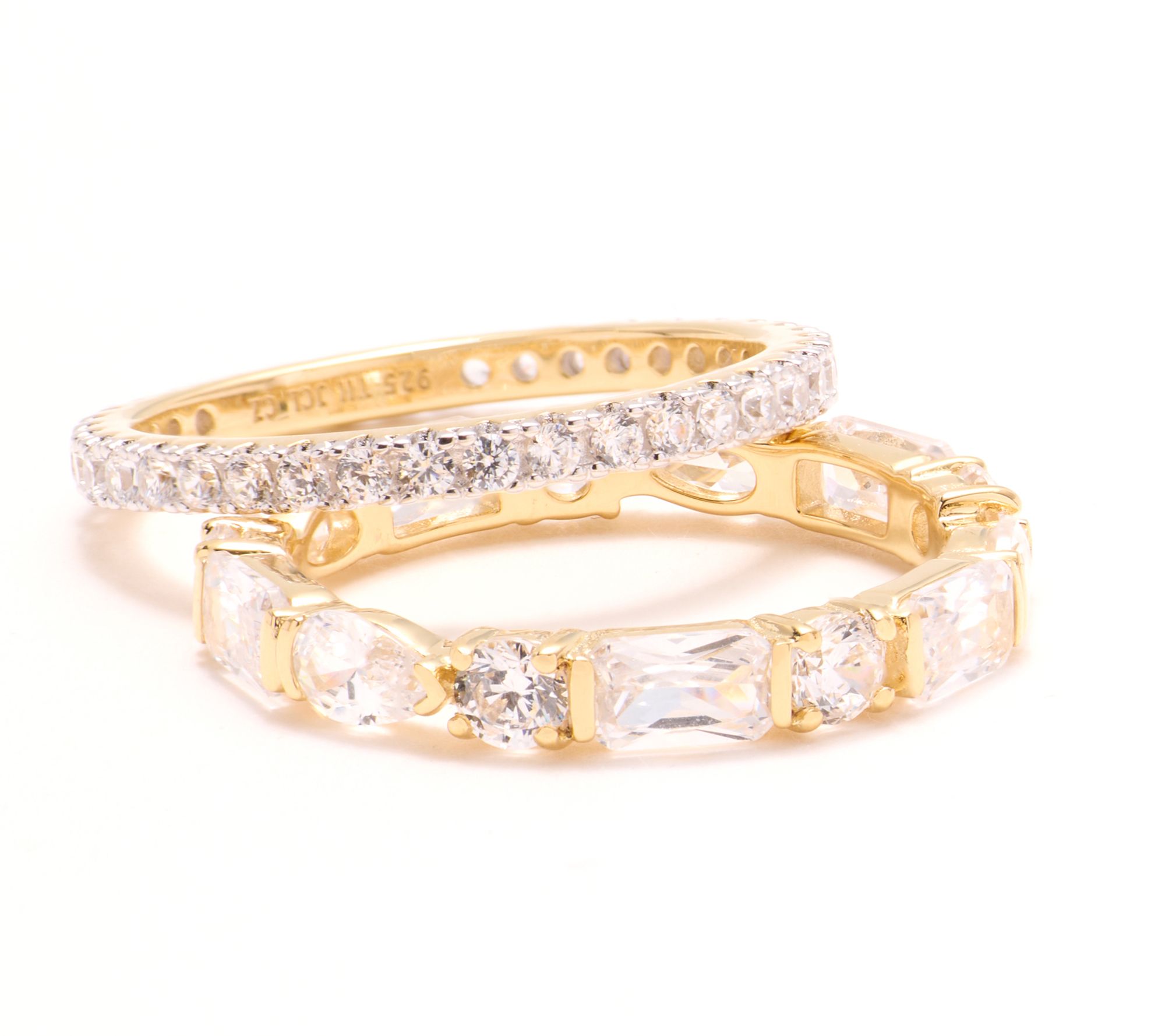 Diamonique x Jennifer Miller Stacking Ring Set, Sterling Silver