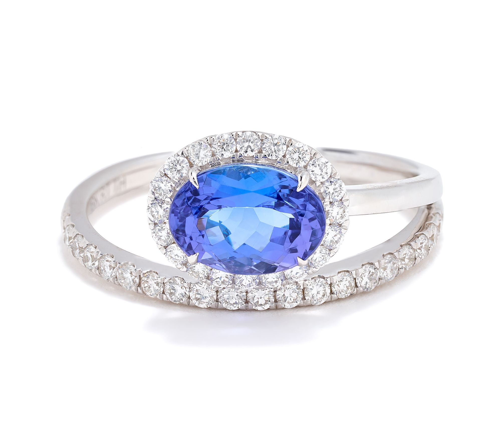 Pure Tanzanite by Jeff Moseley 1.43 cttw East West Accent Ring, 18K Gold