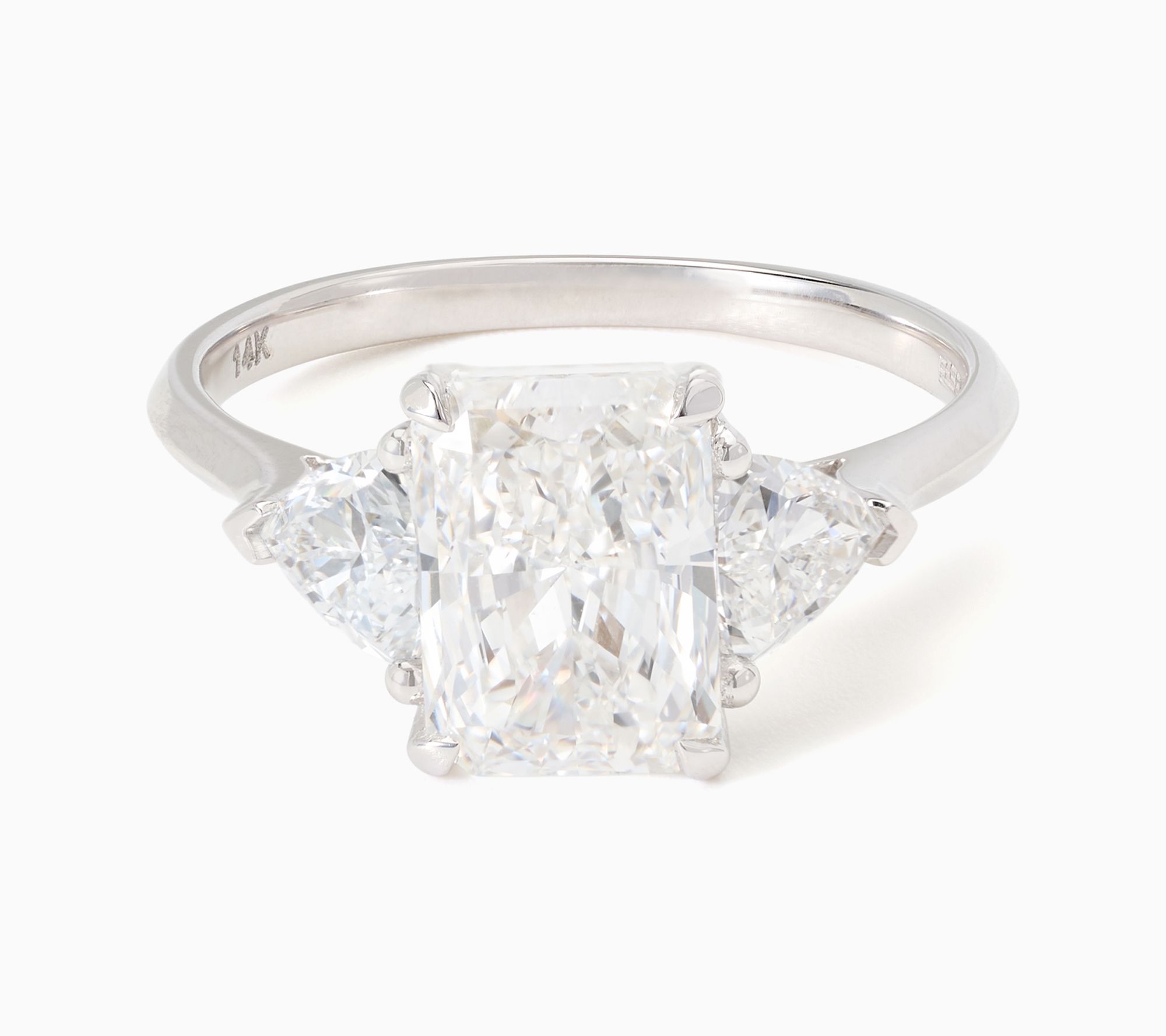 Effy 14K White Gold 2 cttw 3 Stone Ring