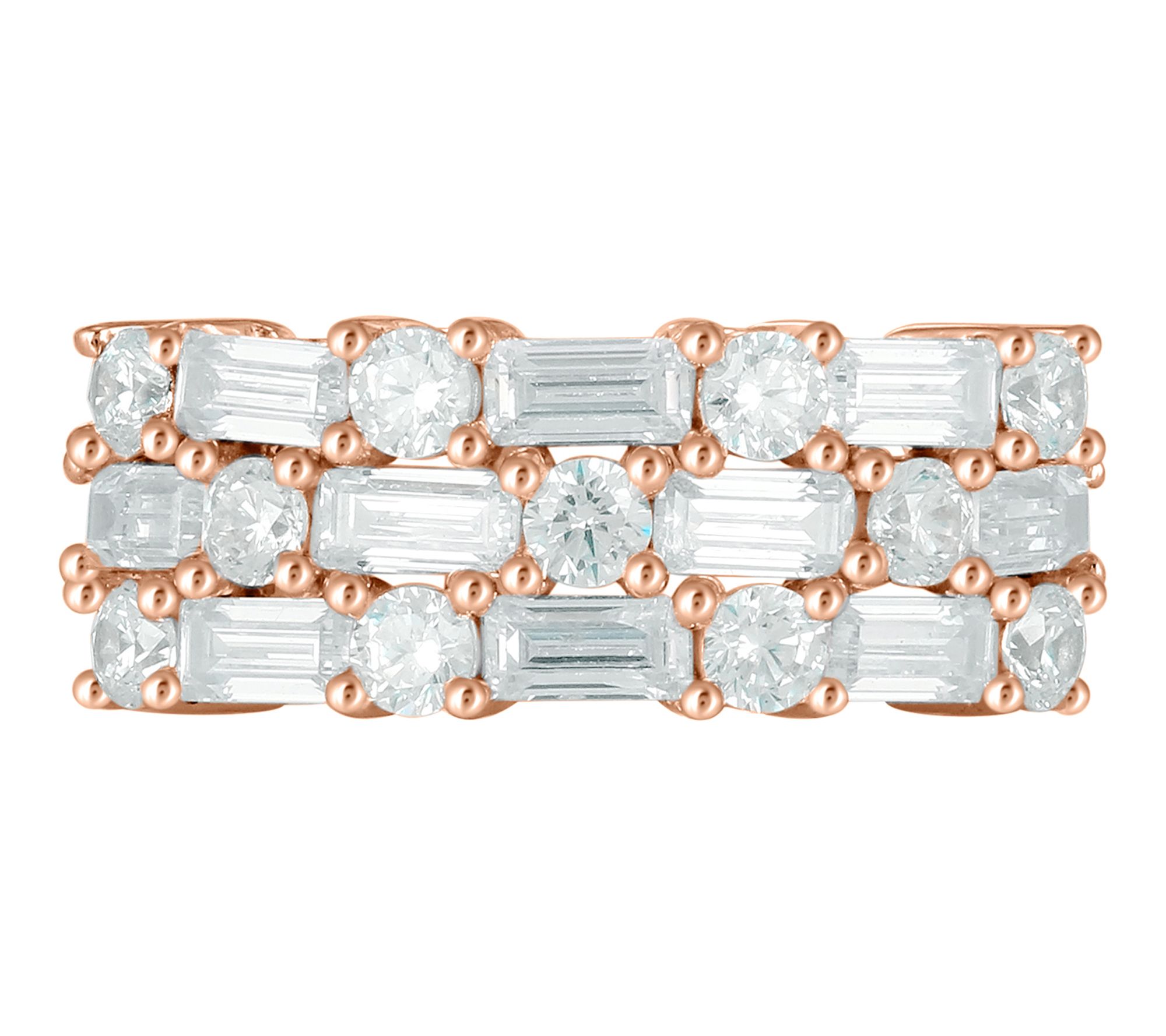 Diamonique x Kathy Levine Bamboo Design Band Ring, Sterling