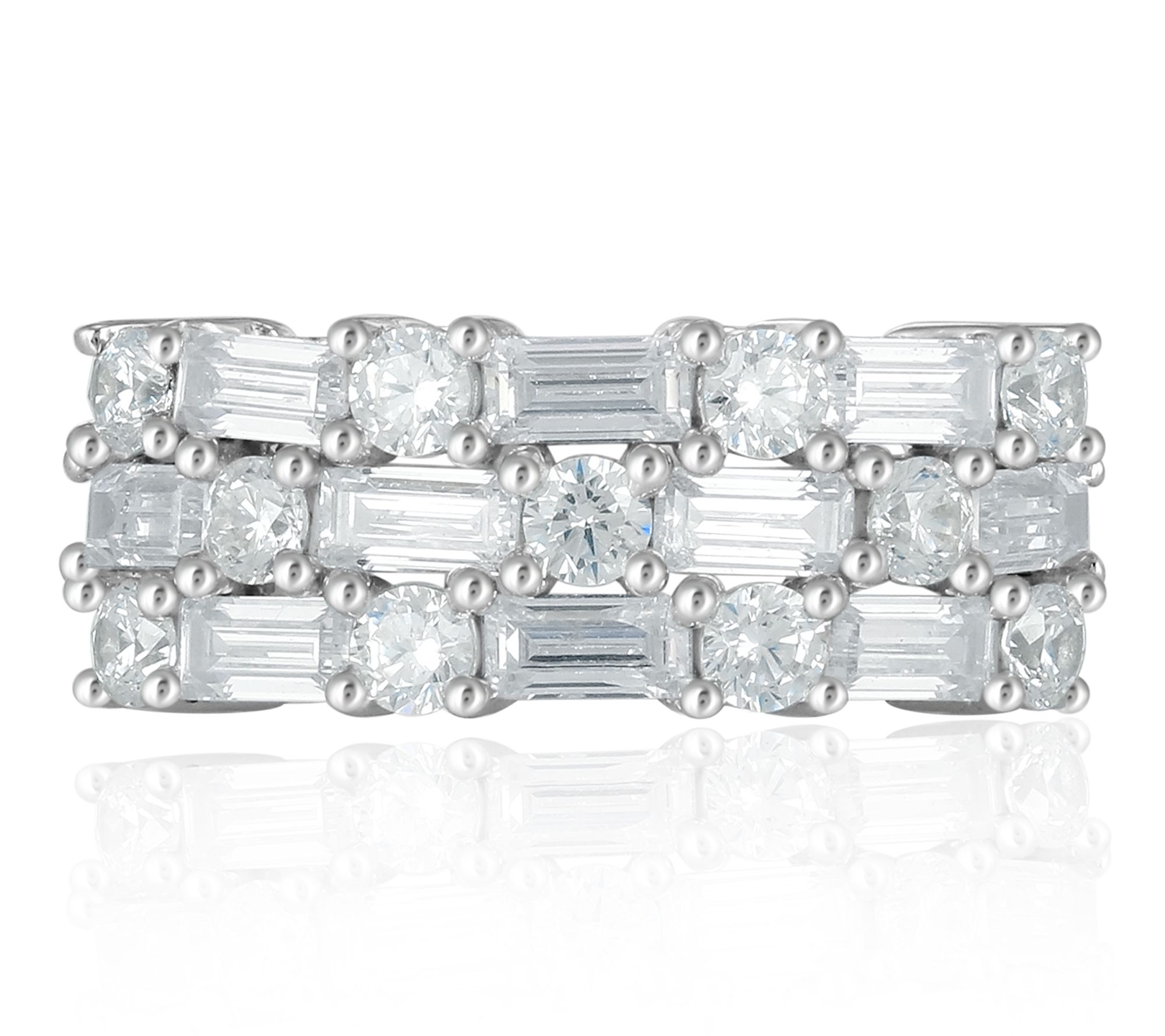 Diamonique x Kathy Levine Bamboo Design Band Ring, Sterling