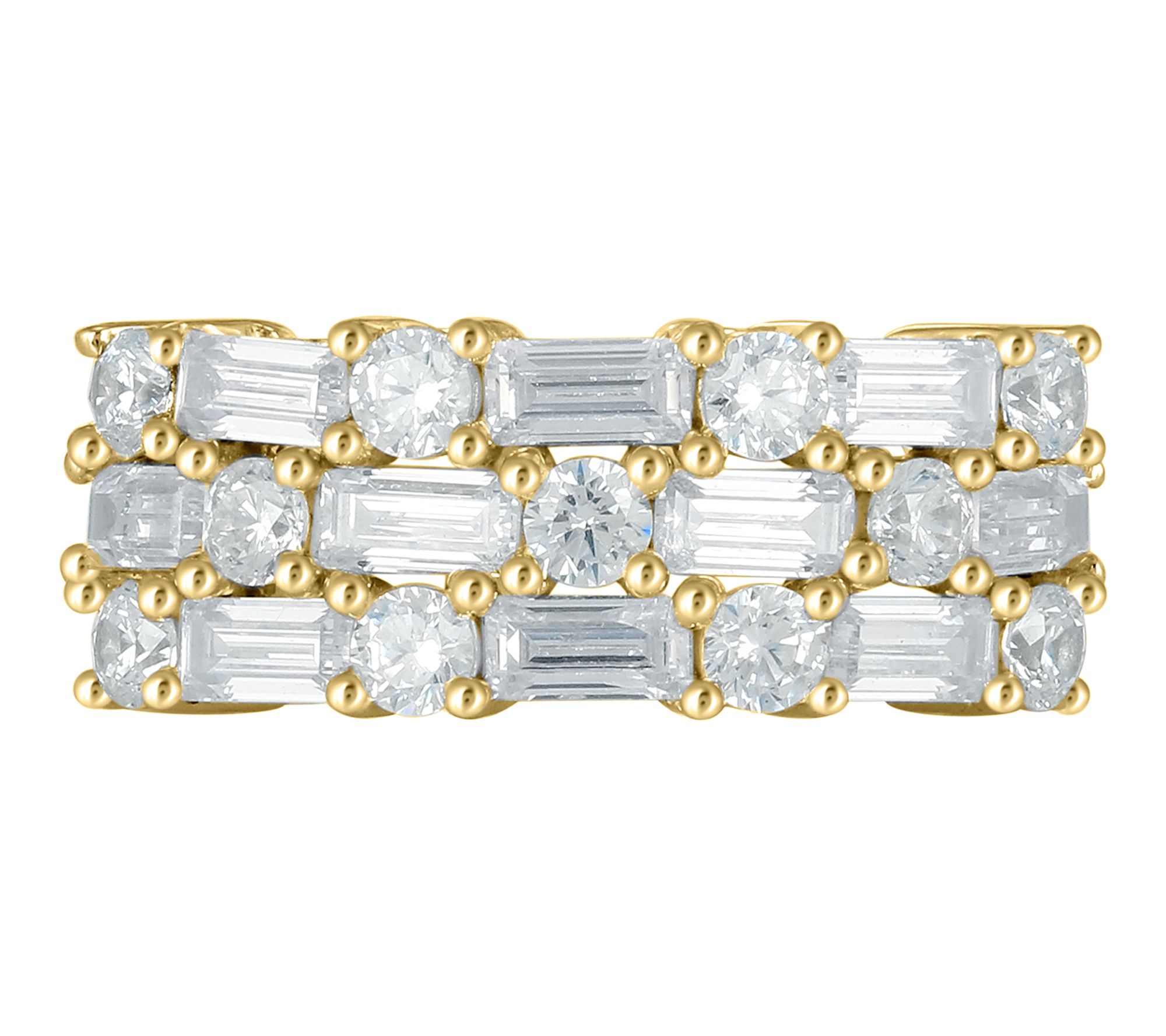 Diamonique x Kathy Levine Bamboo Design Band Ring, Sterling